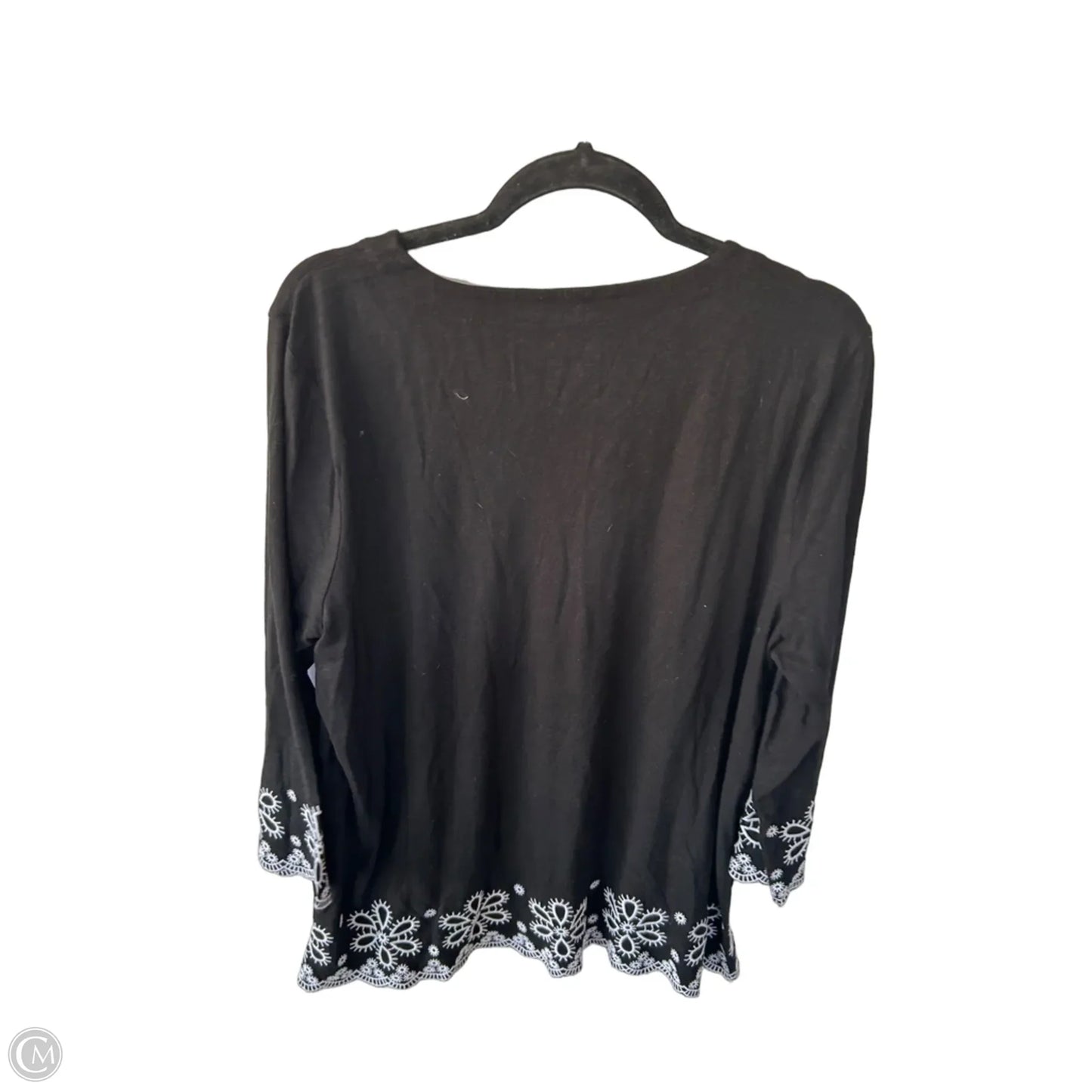 Top Long Sleeve By Talbots In Black & White, Size: Xl
