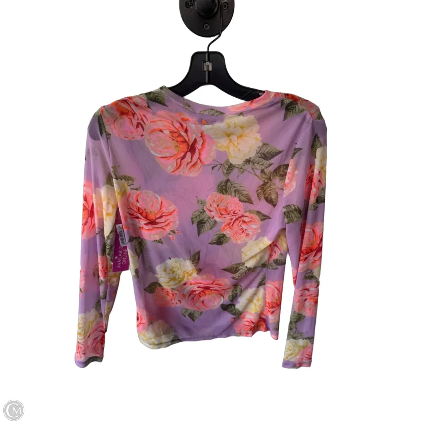 Top Long Sleeve By Afrm In Purple & Yellow, Size: L