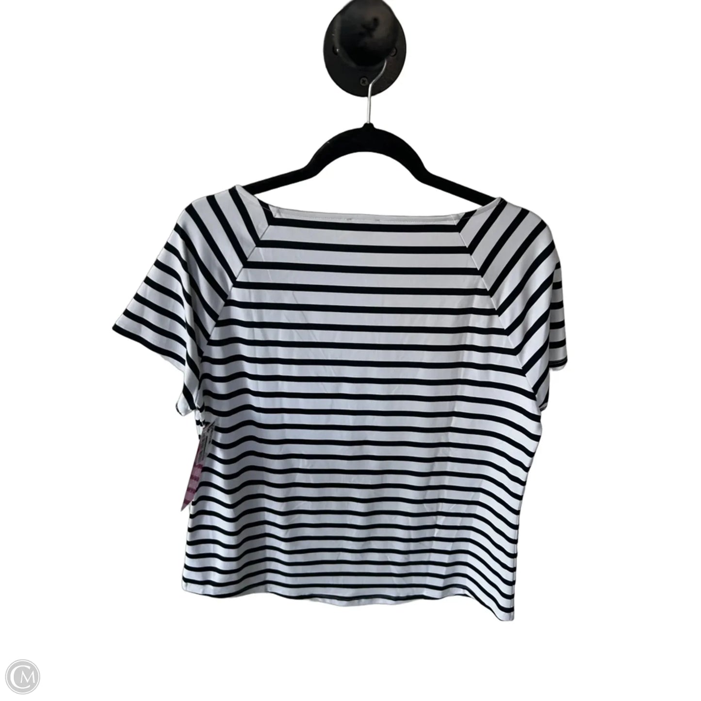 Top Short Sleeve By Talbots In Black & White, Size: L