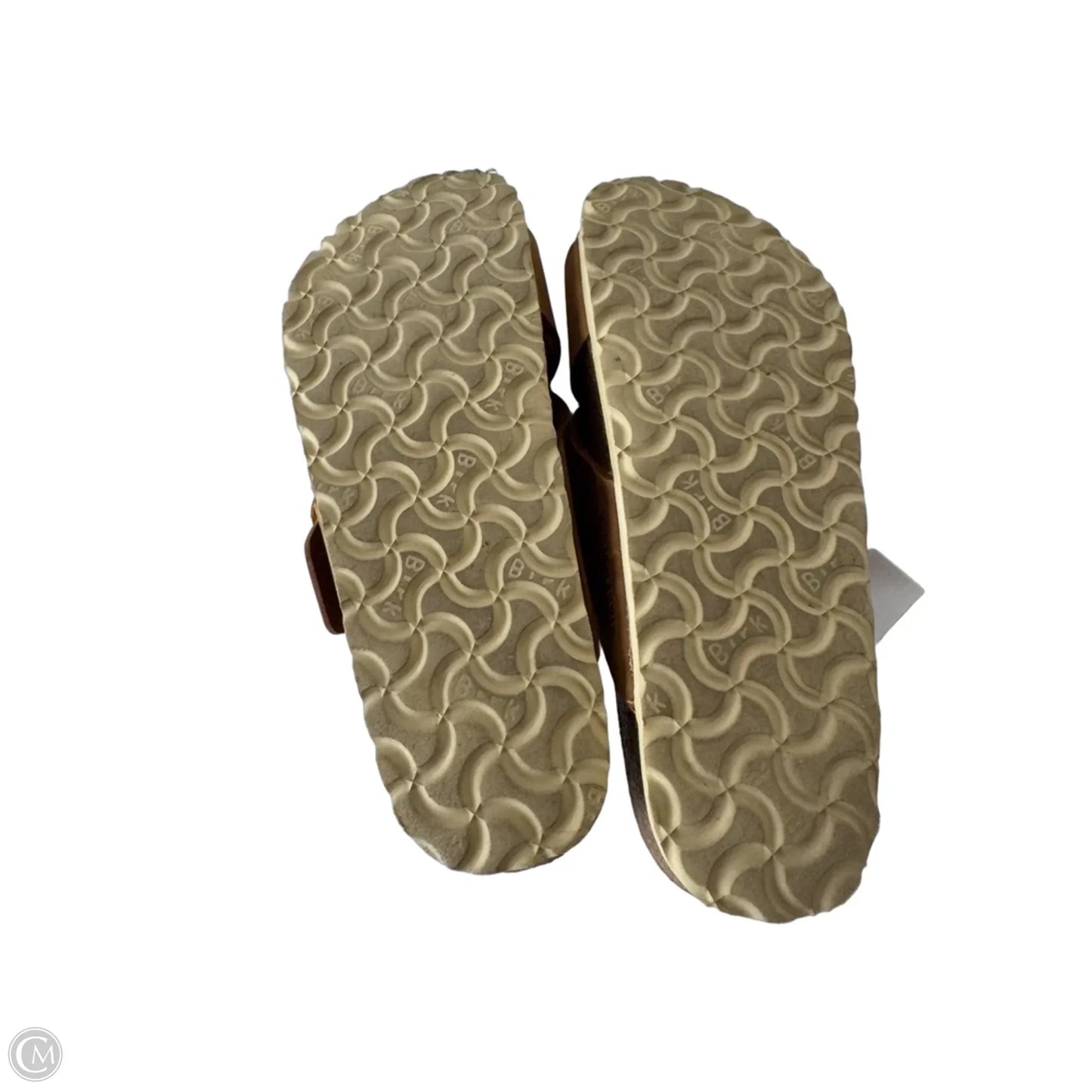 Sandals Flats By Birkenstock In Brown & Gold, Size: 6