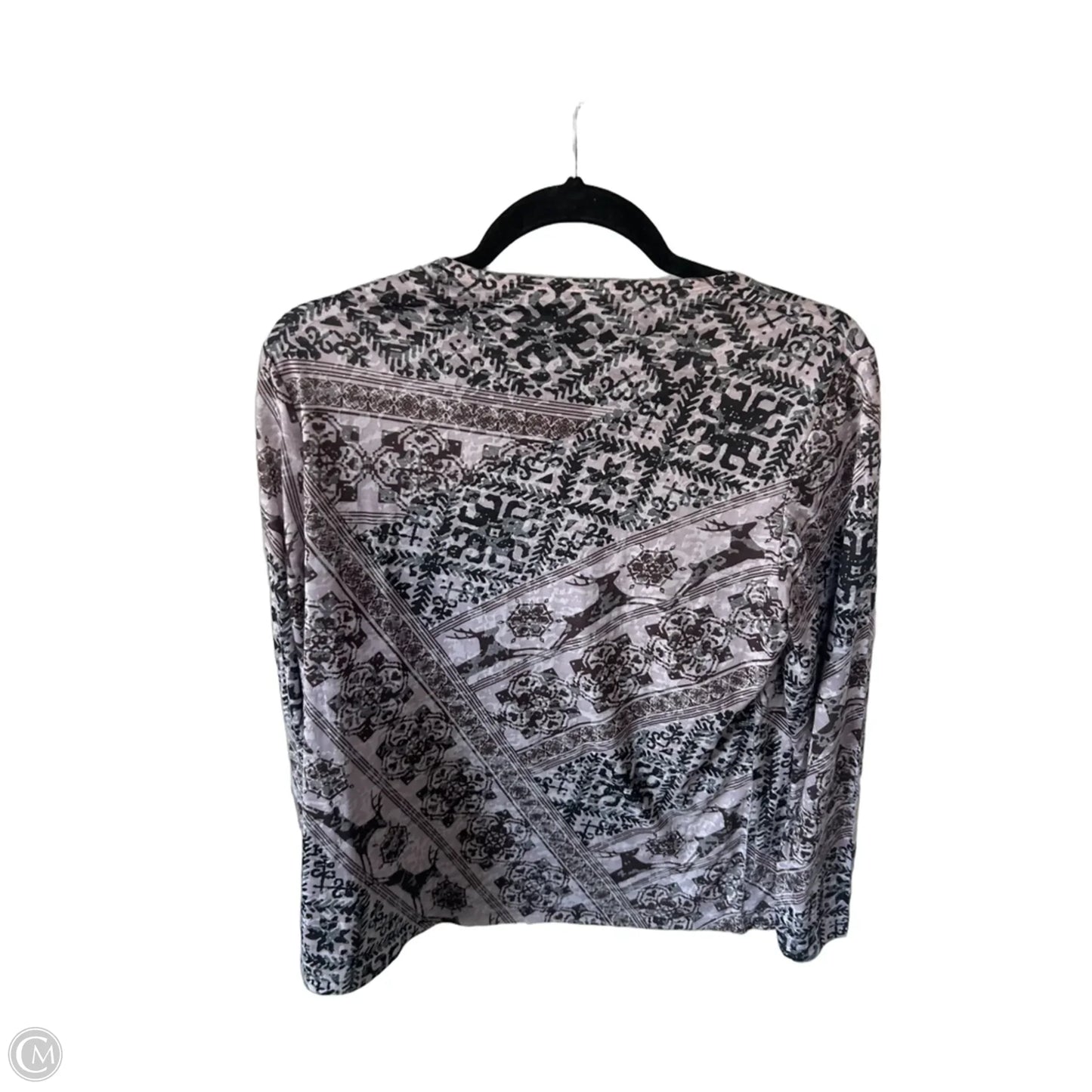 Top 3/4 Sleeve By Coldwater Creek In Brown & Grey, Size: M