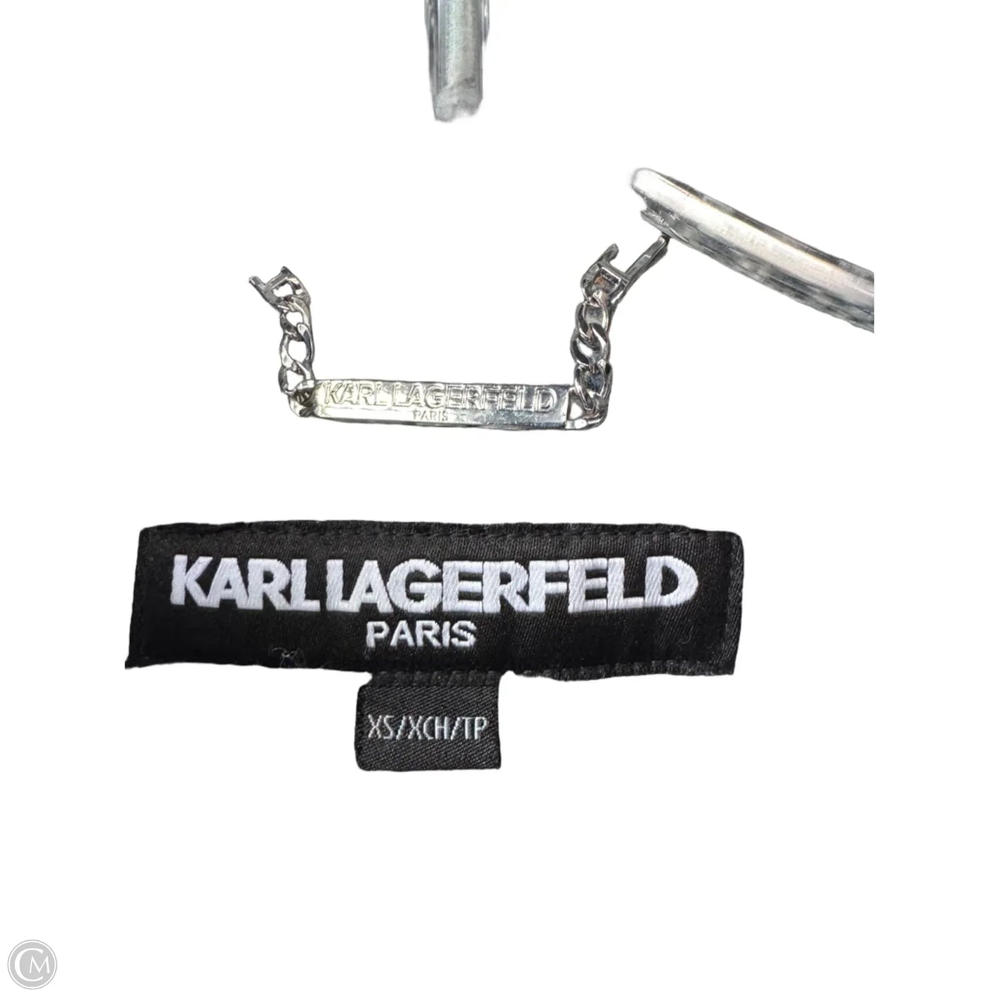 Coat Designer By Karl Lagerfeld In Black & White, Size: Xs