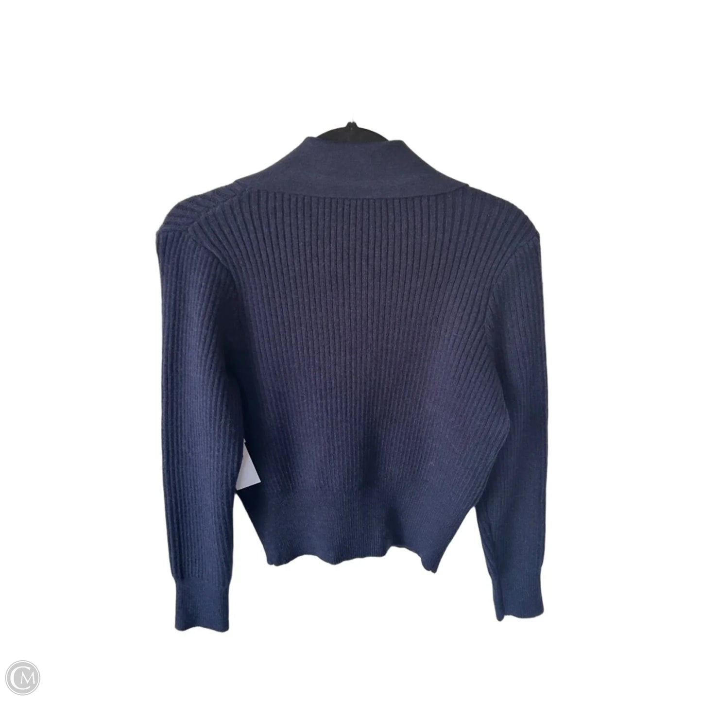 Sweater Cardigan By Commense In Blue & Gold, Size: M