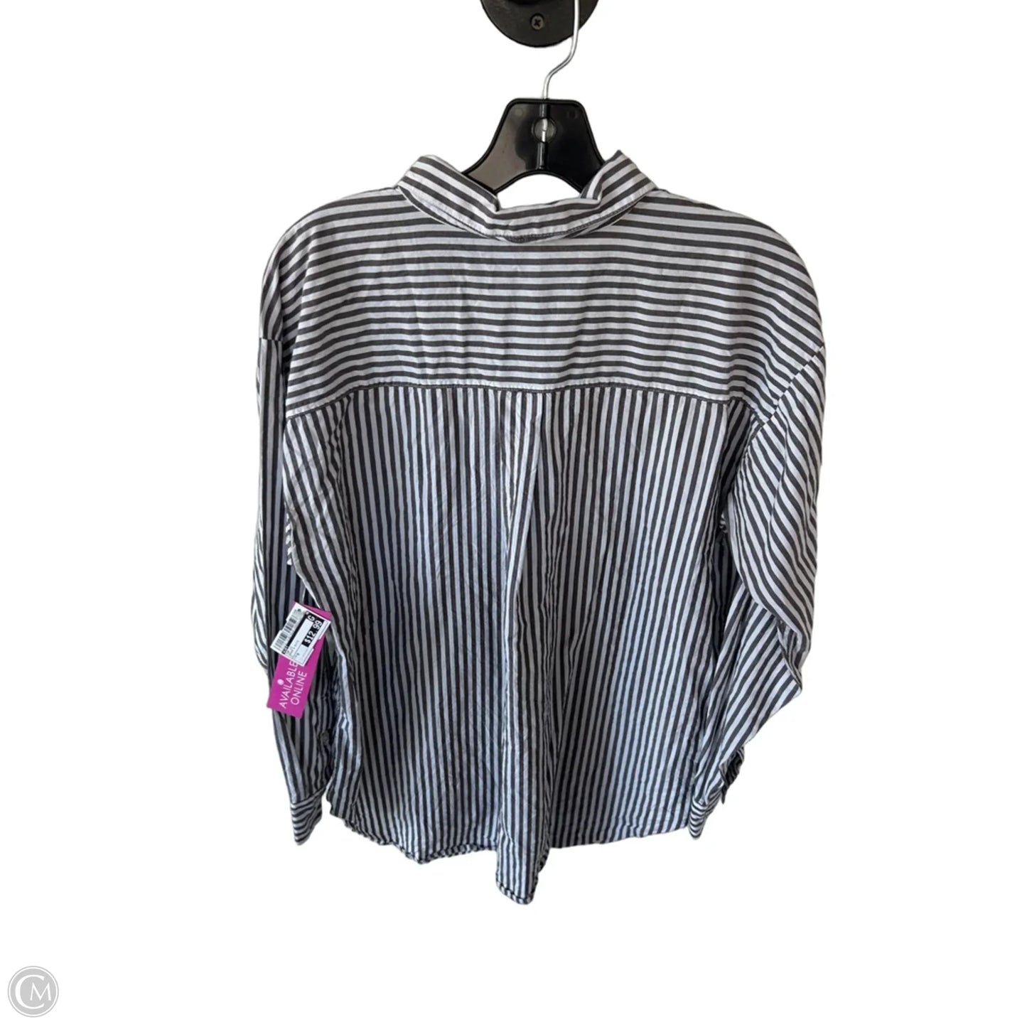 Top Long Sleeve By Loft In Brown & White, Size: M
