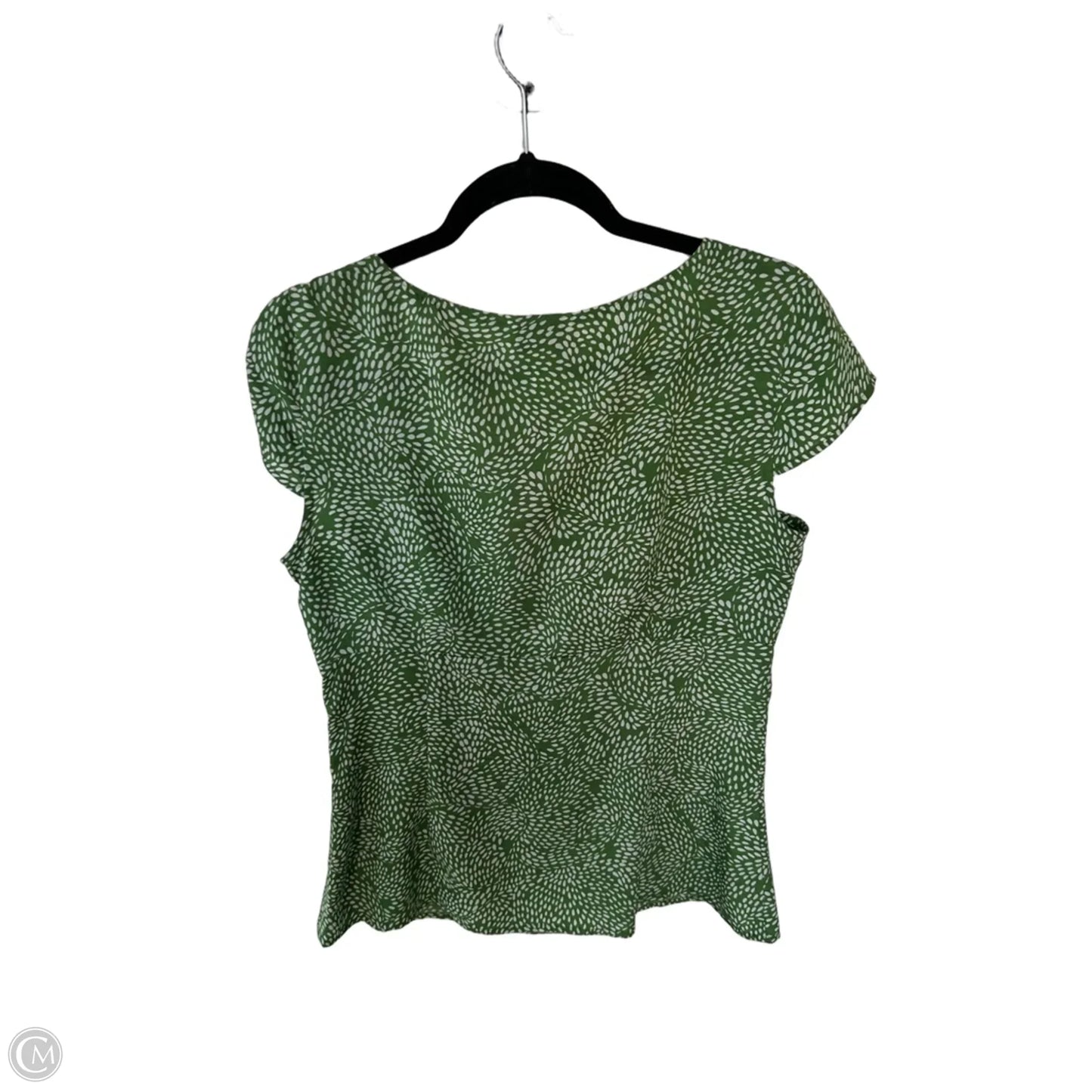 Top Short Sleeve By Ann Taylor In Green & White, Size: M