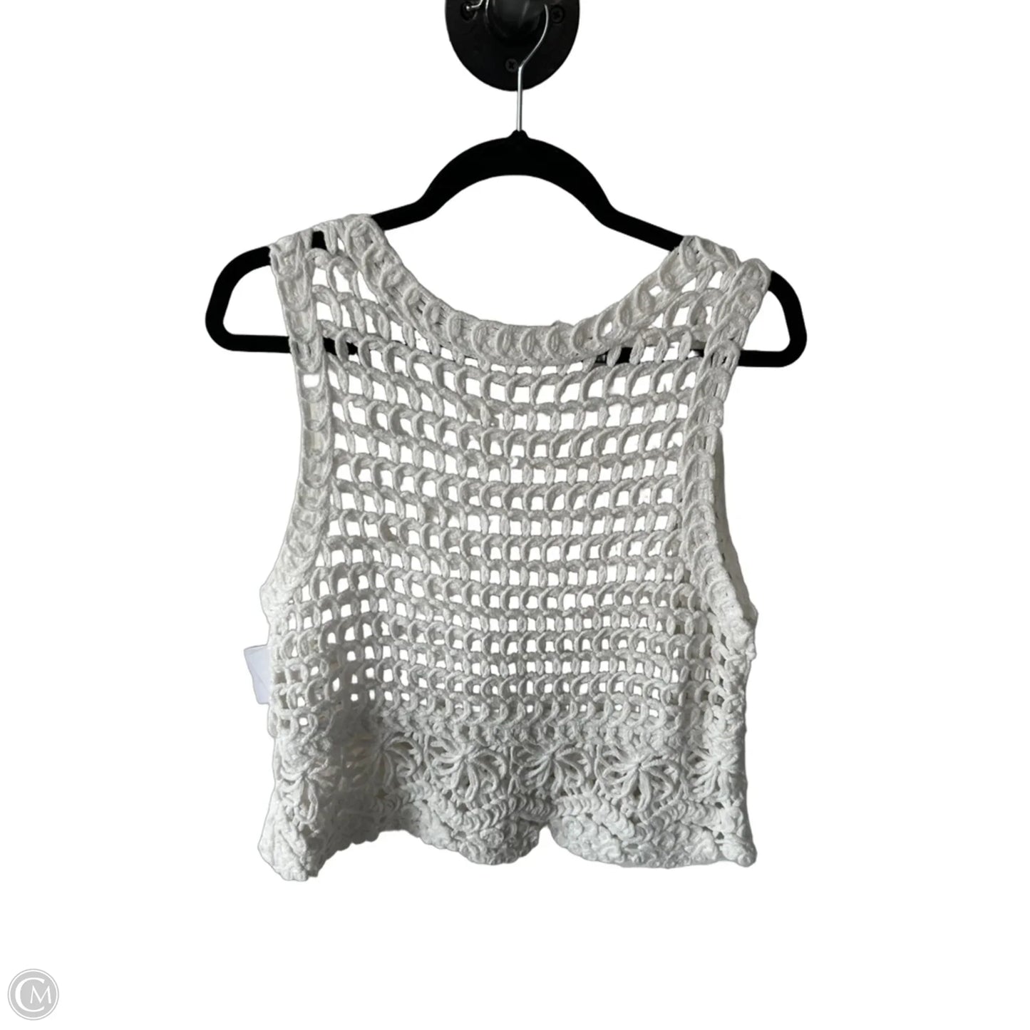 Vest Sweater By Ultra Pink In White, Size: L
