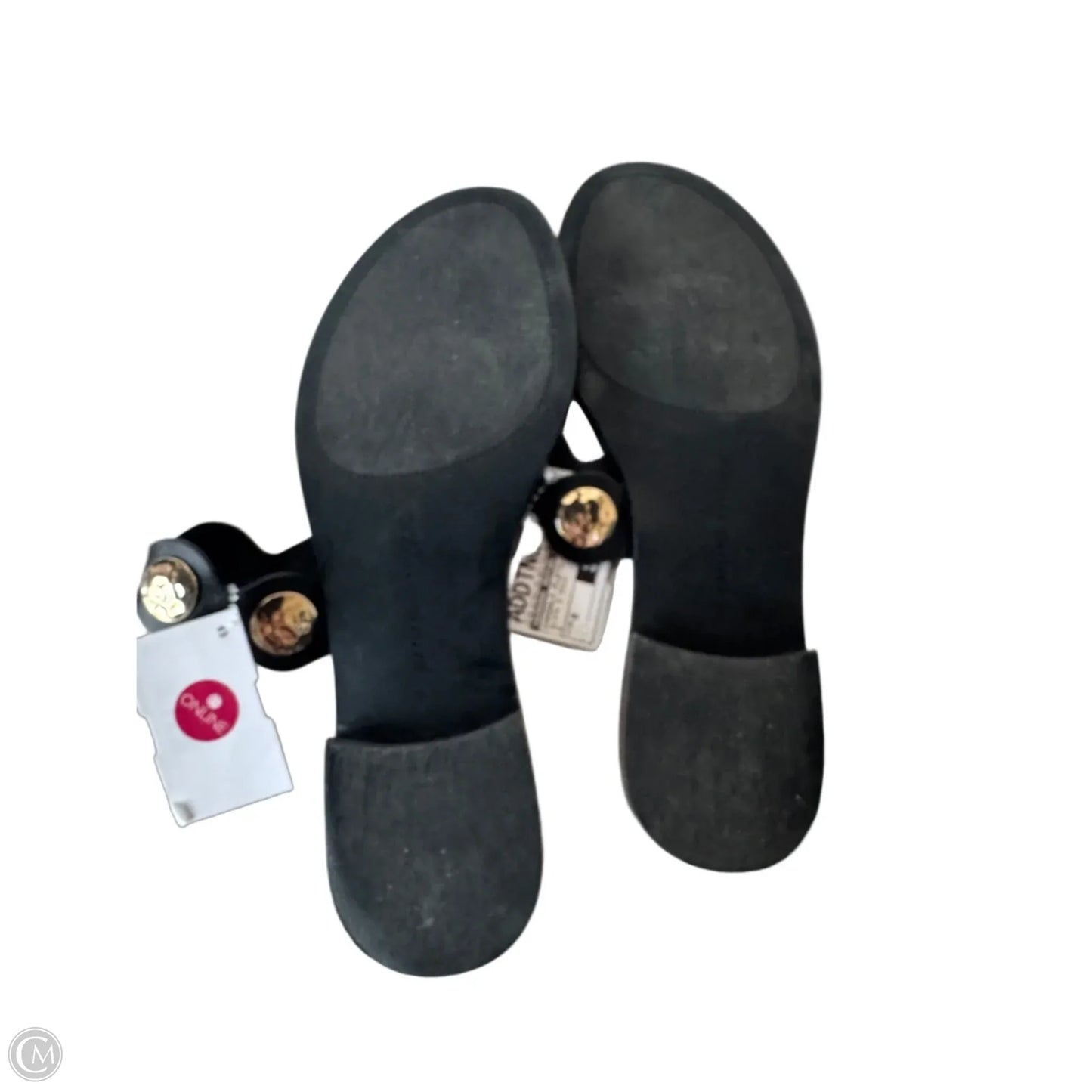 Sandals Flats By Banana Republic In Black & Gold, Size: 8