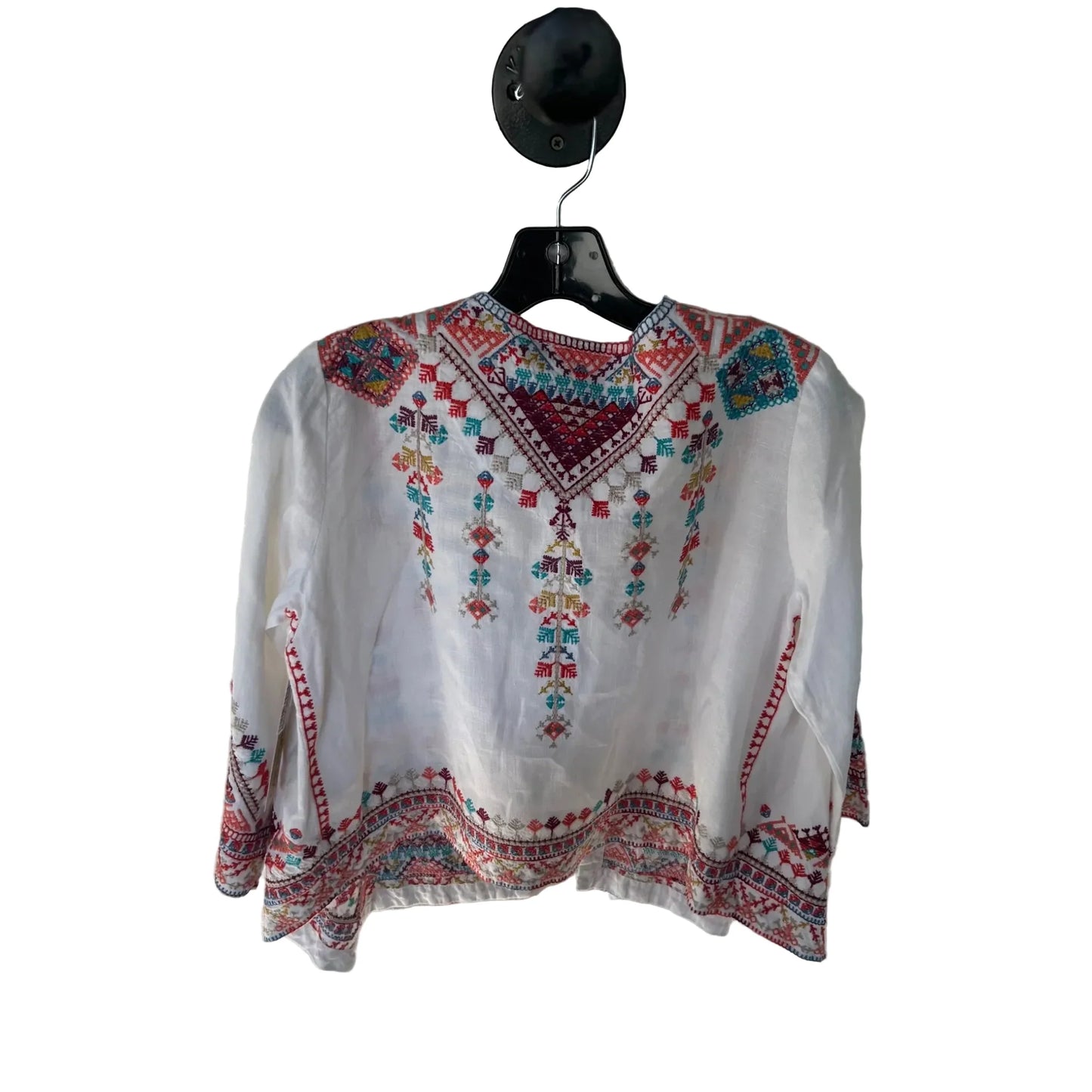 Cardigan Designer By Johnny Was In Blue & White, Size: Xs