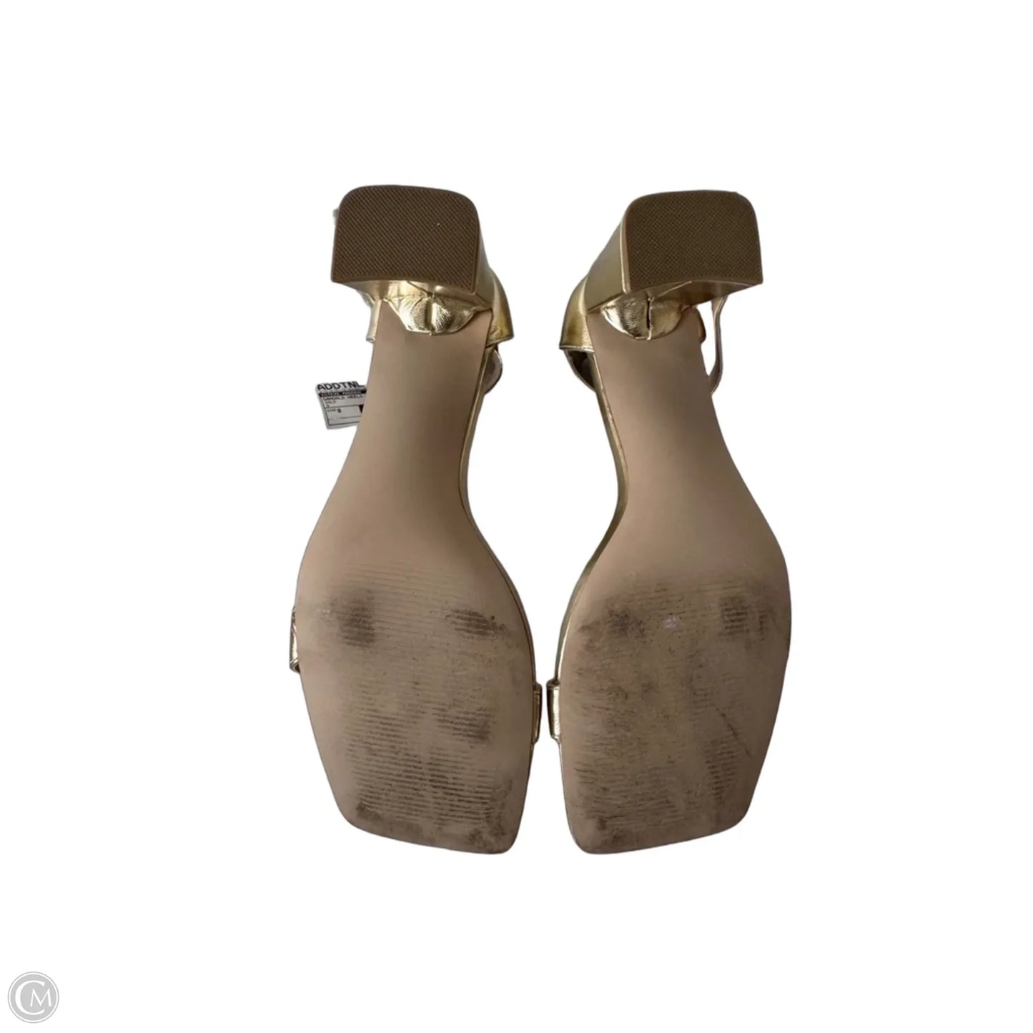 Sandals Heels Block By Steve Madden In Gold, Size: 9