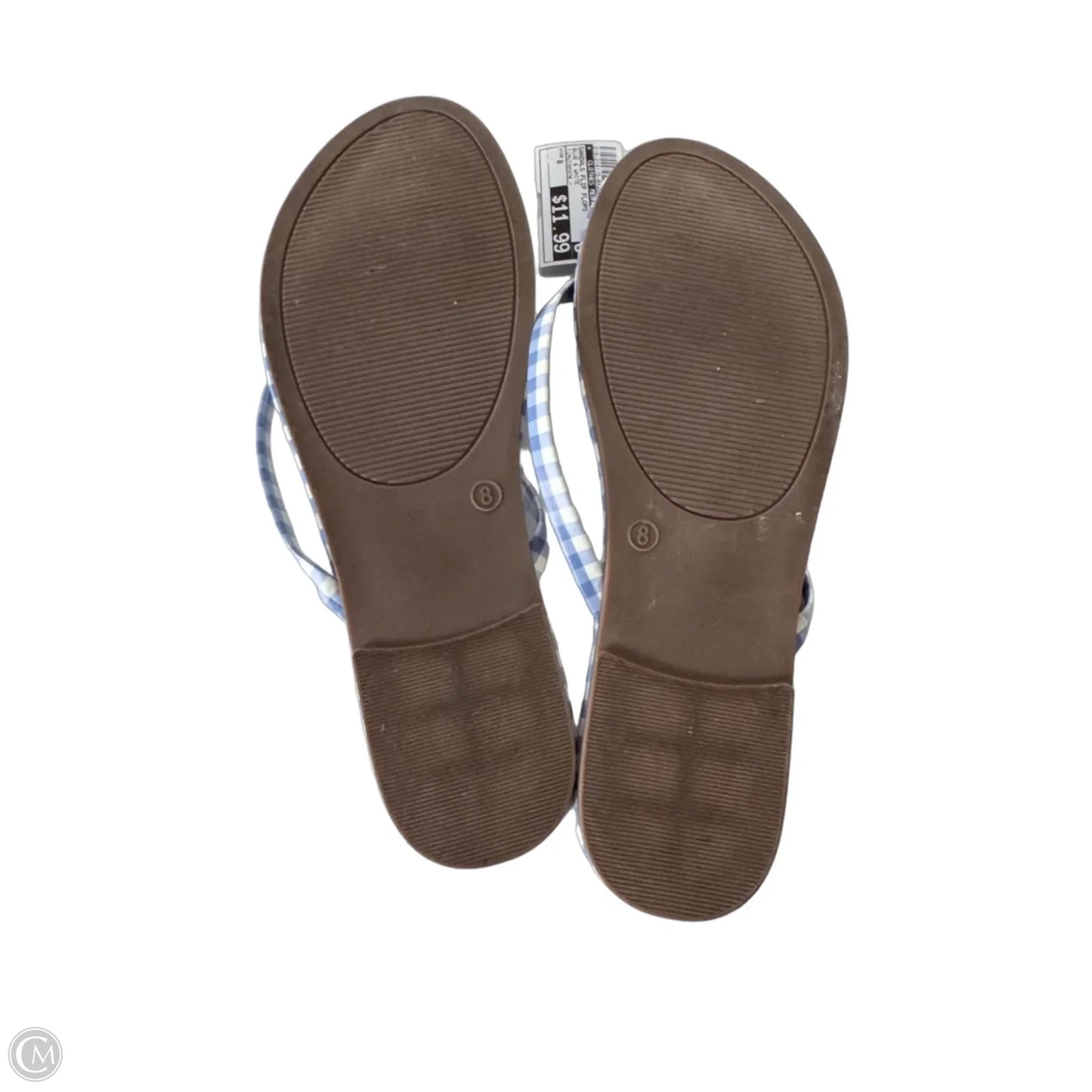 Sandals Flip Flops By Clothes Mentor In Blue & White, Size: 8