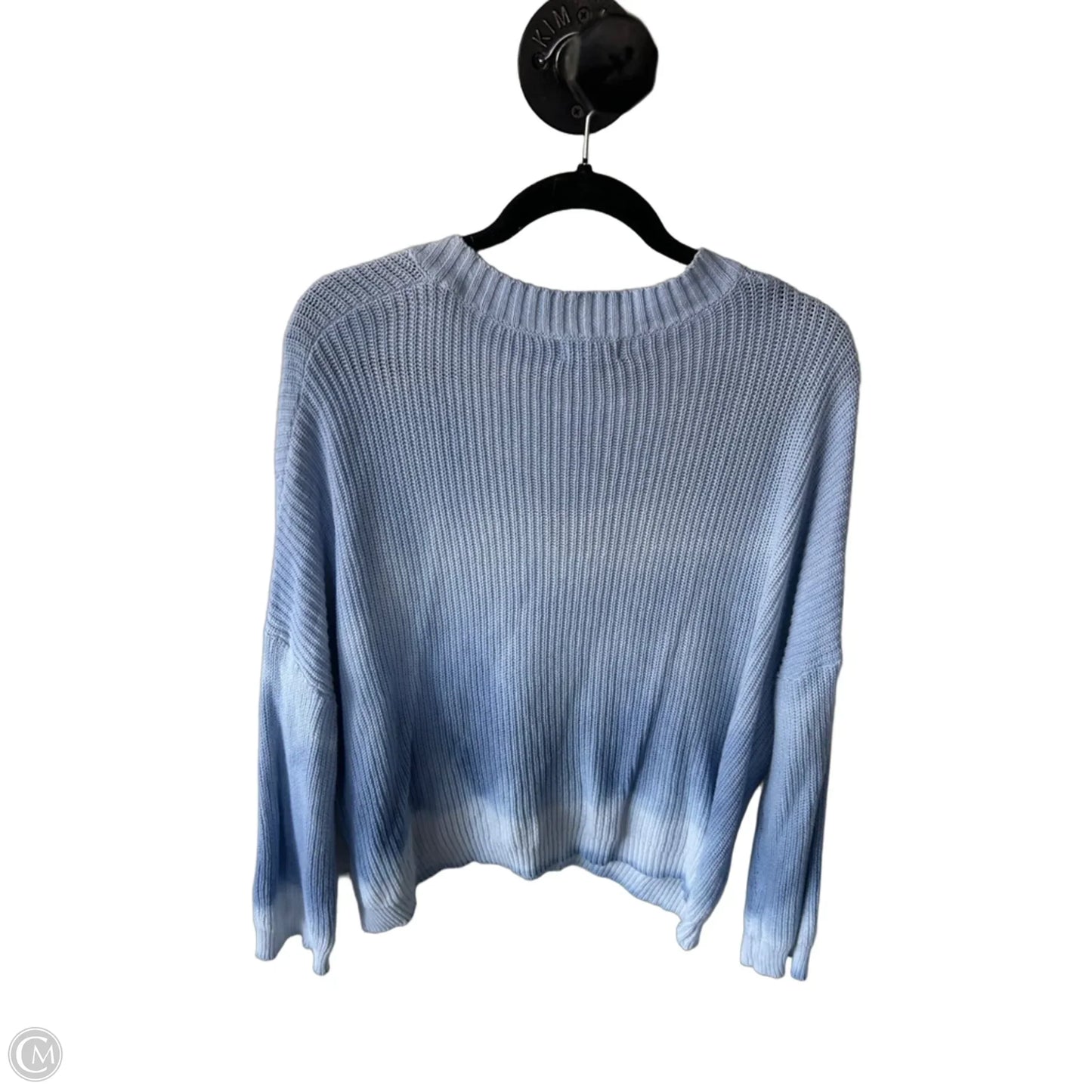 Sweater By Elan In Blue & White, Size: L