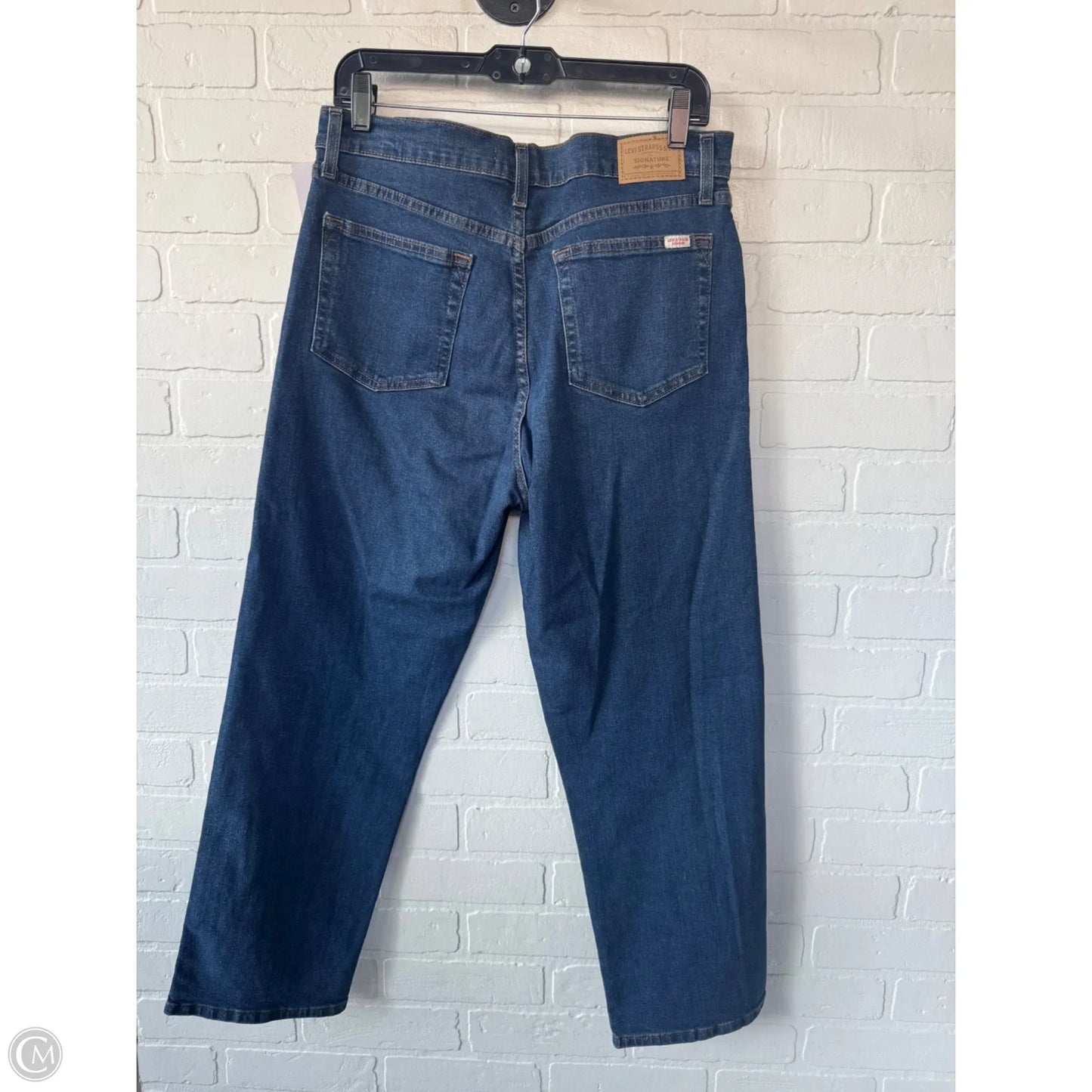 Jeans Straight By Levis Signature In Blue Denim, Size: 10