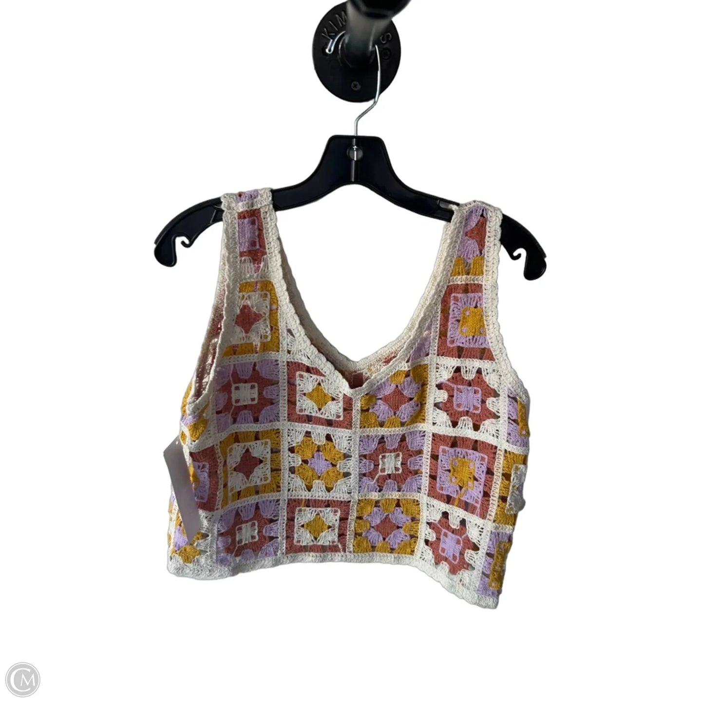 Vest Sweater By Rebellion In Purple & Yellow, Size: S