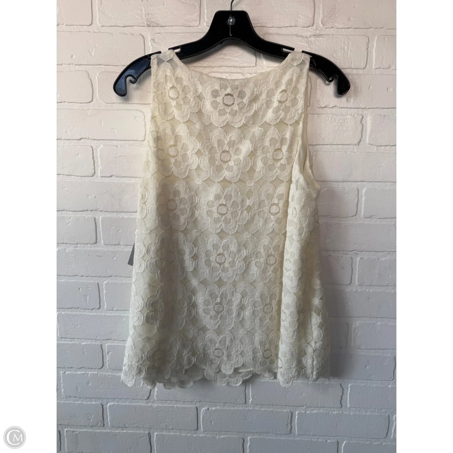 Top Sleeveless By Loft In Cream, Size: Mp