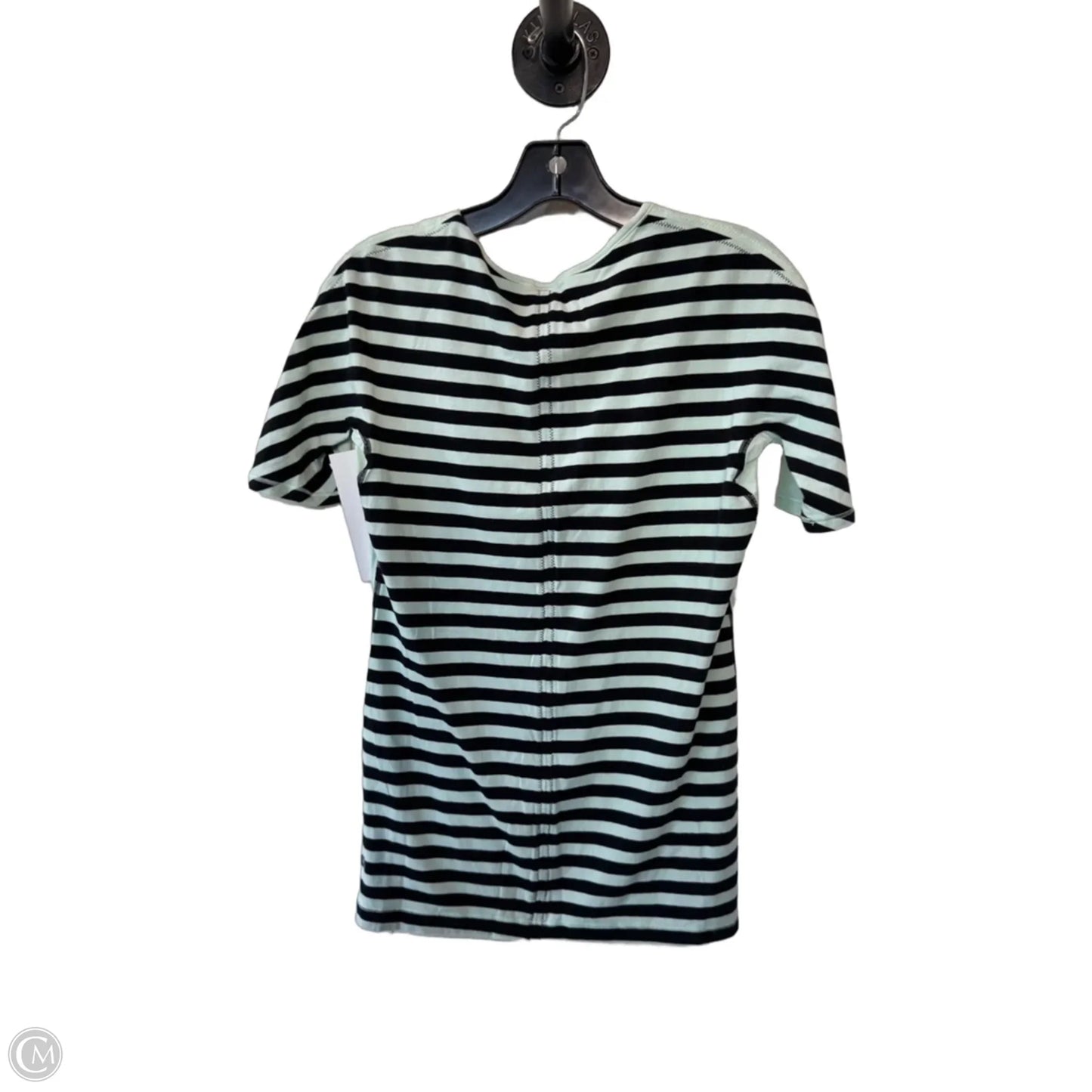 Athletic Top Short Sleeve By Lululemon In Black & Green, Size: M