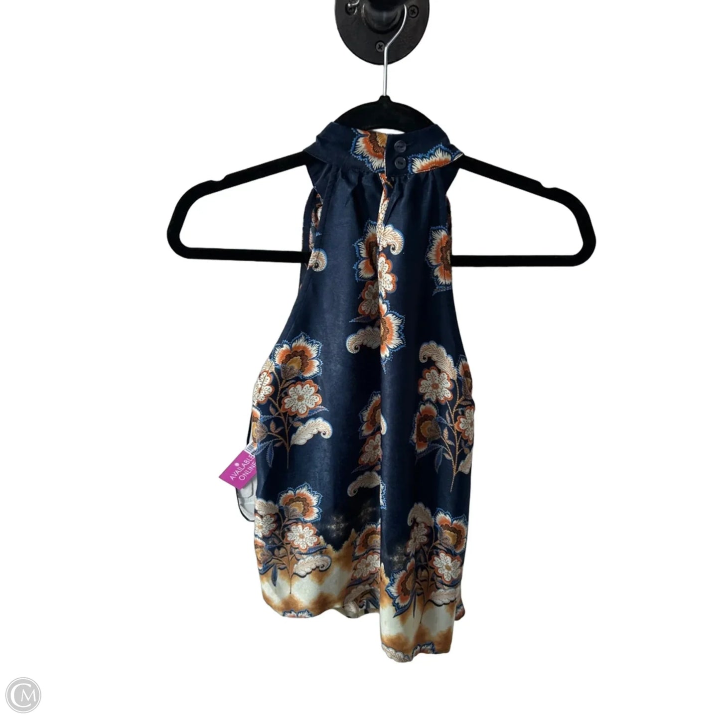 Top Sleeveless By Liverpool In Blue & Orange, Size: S