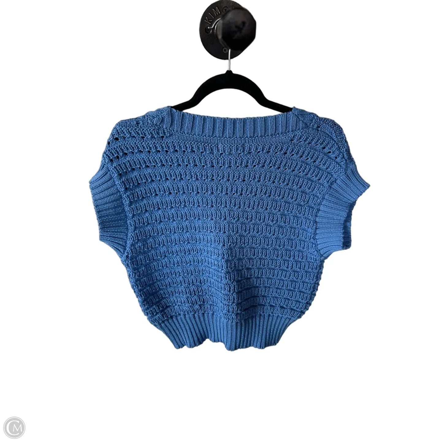 Sweater Short Sleeve By Elan In Blue, Size: S