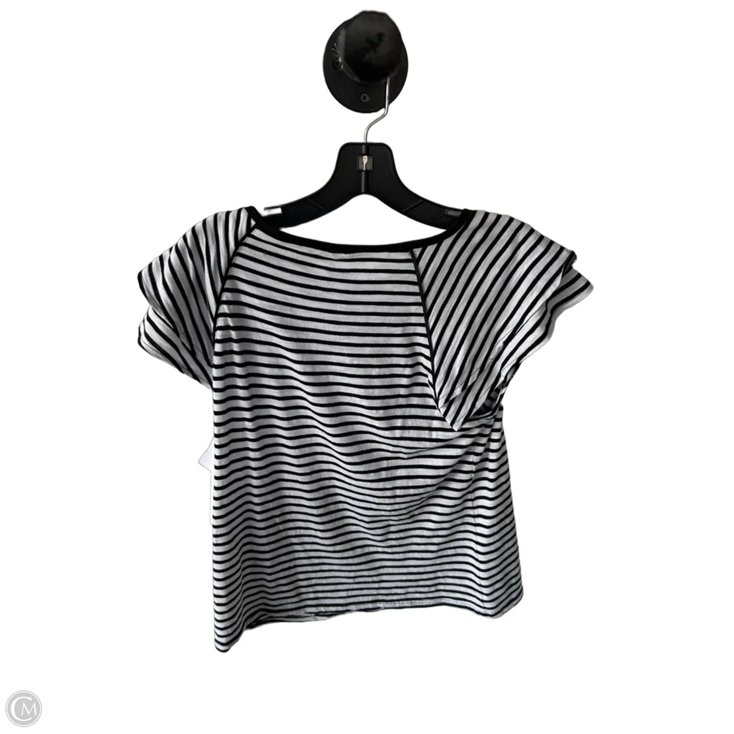Top Short Sleeve By White House Black Market In Black & White, Size: M
