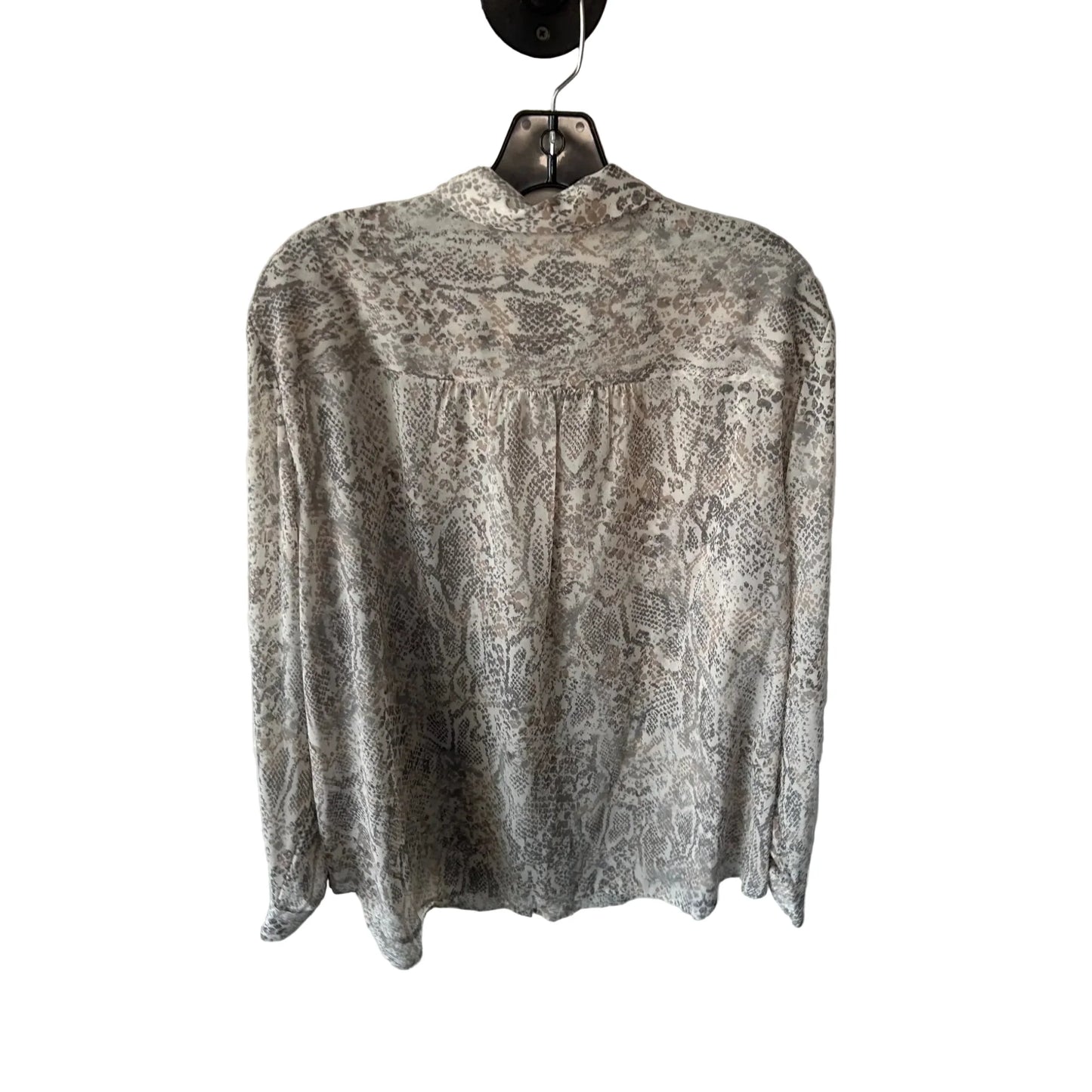 Top Long Sleeve By Chicos In Grey & Tan, Size: Xxl
