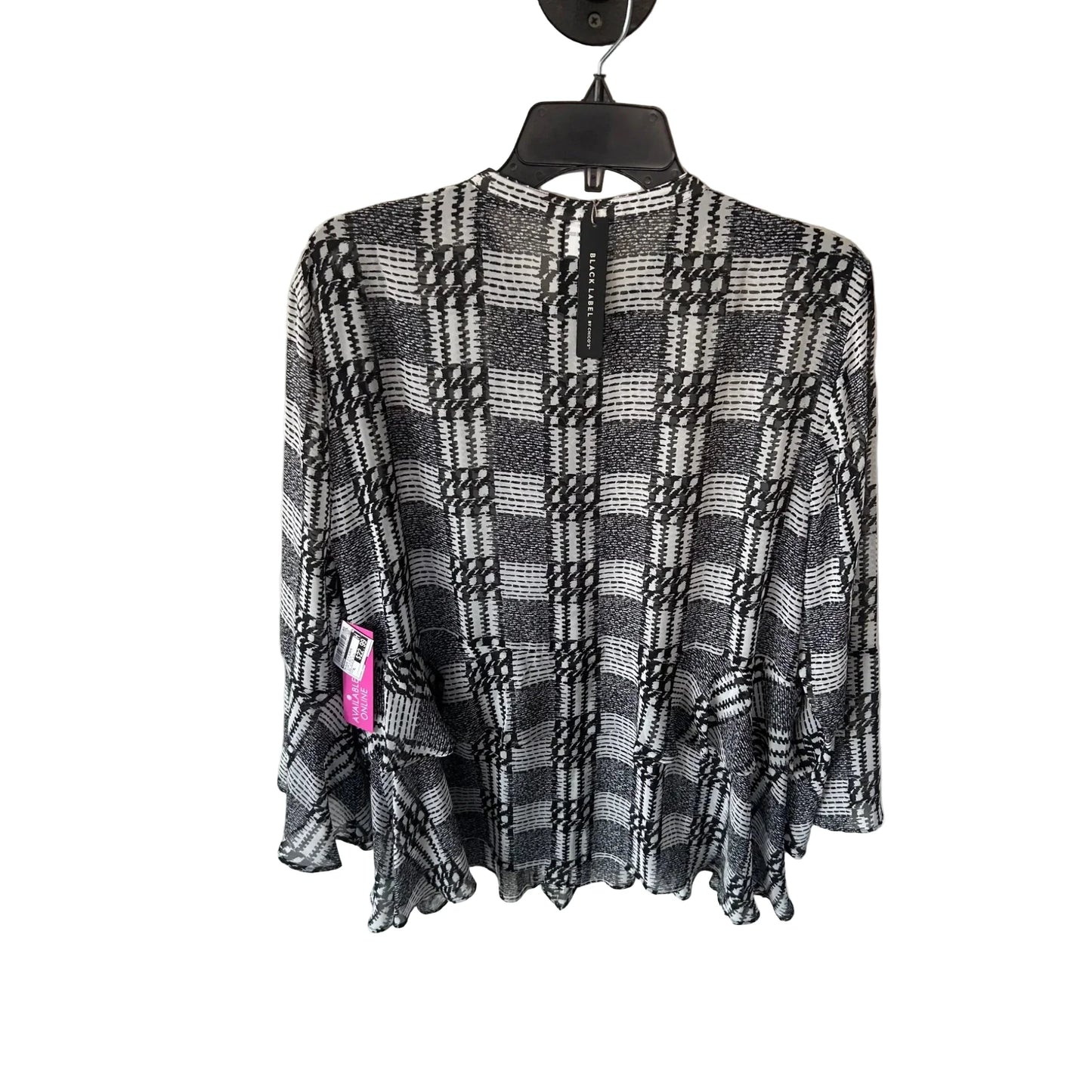 Blouse 3/4 Sleeve By Chicos In Black & White, Size: Xl