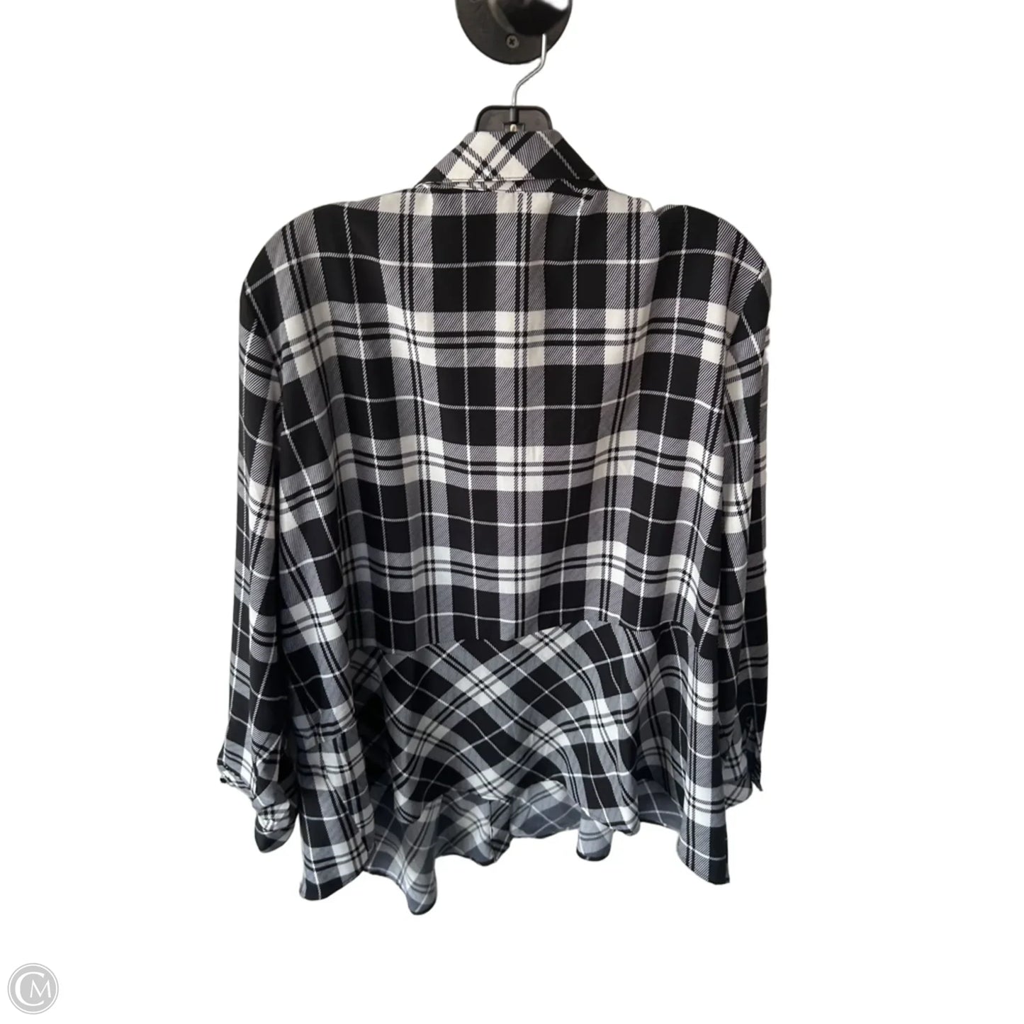Blouse Long Sleeve By Susan Graver In Black & White, Size: Xl