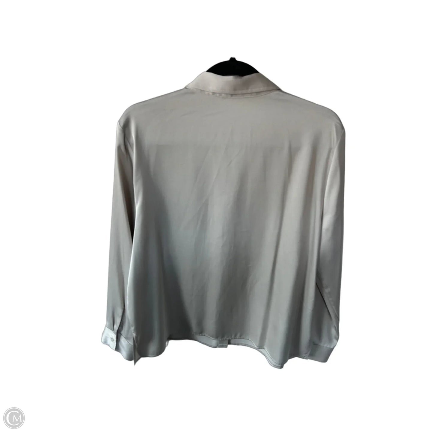 Blouse Long Sleeve By Calvin Klein In Cream, Size: L
