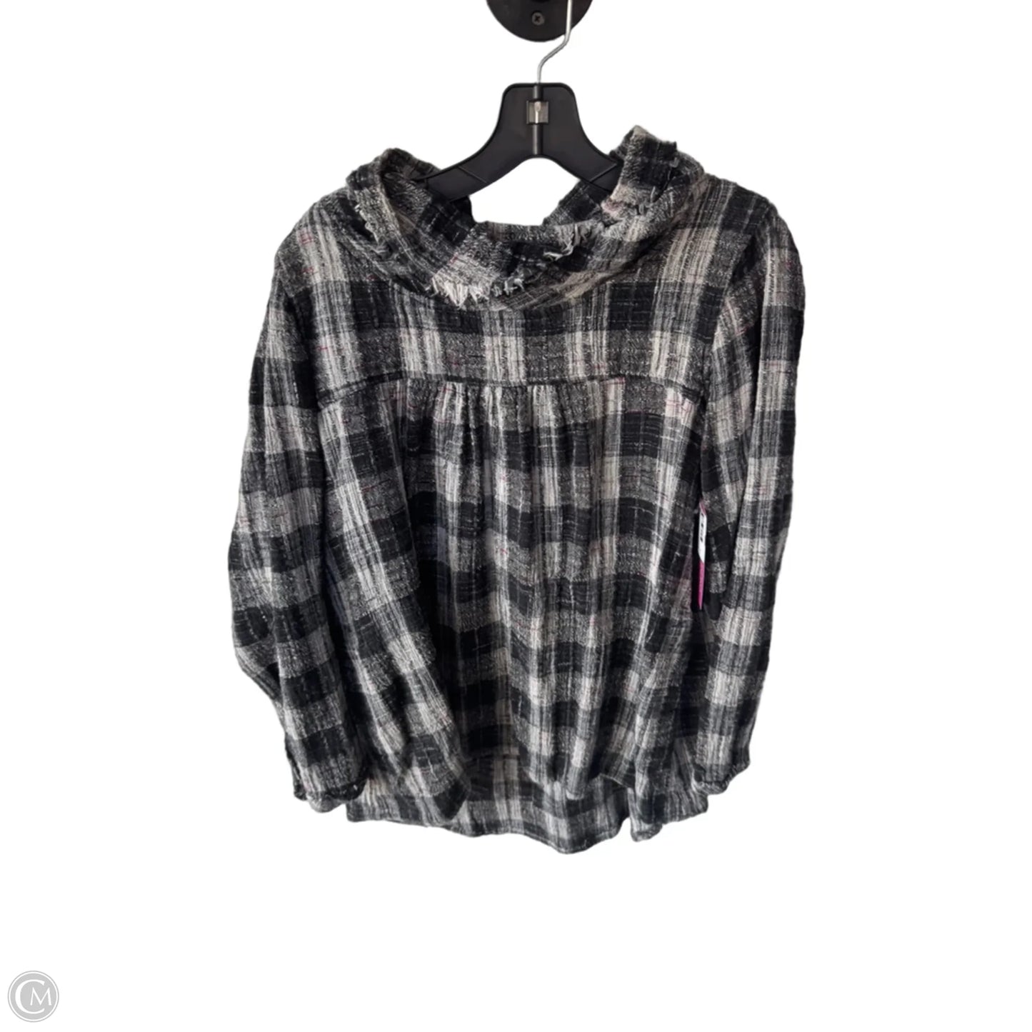 Top Long Sleeve By Free People In Grey & White, Size: L