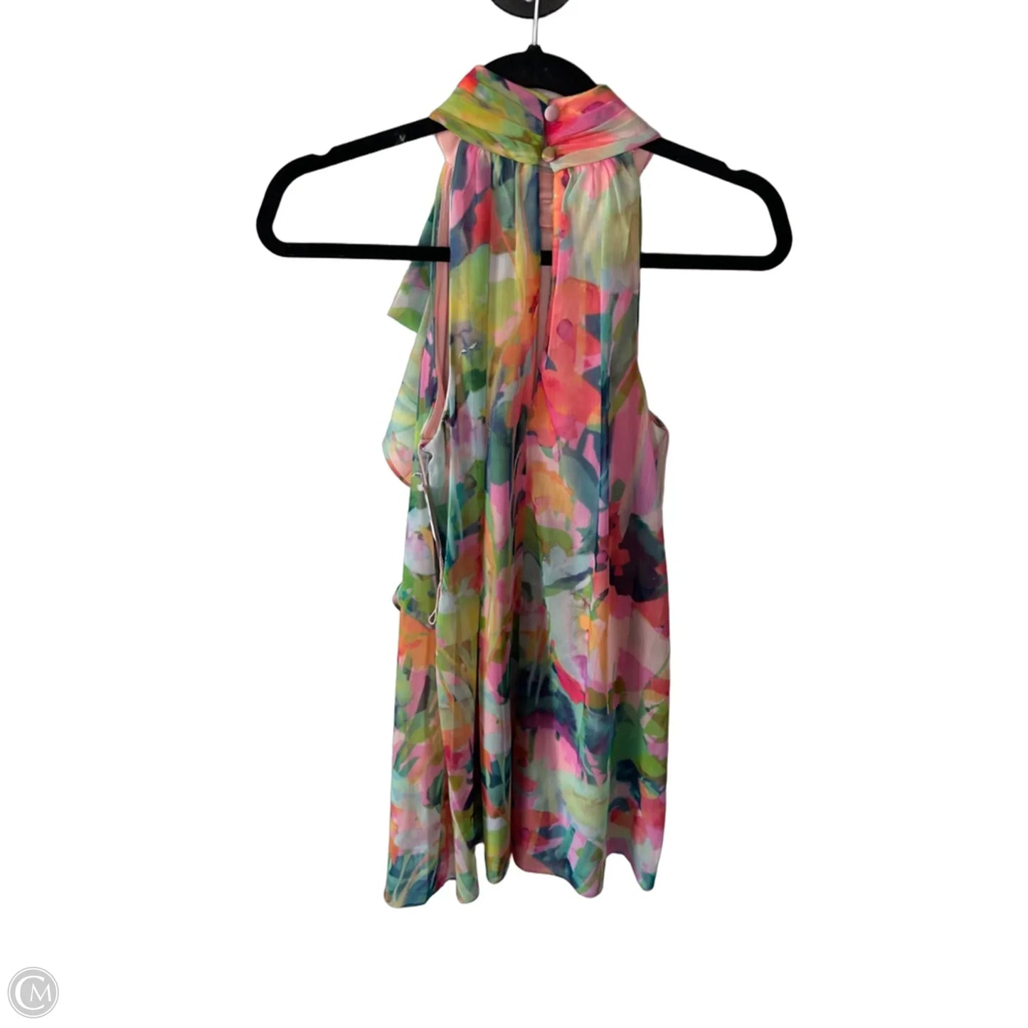 Dress Party Short By Adrianna Papell In Green & Pink, Size: S