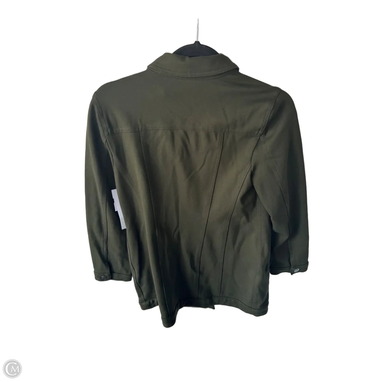 Jacket Denim By Chicos In Green Denim, Size: Sp