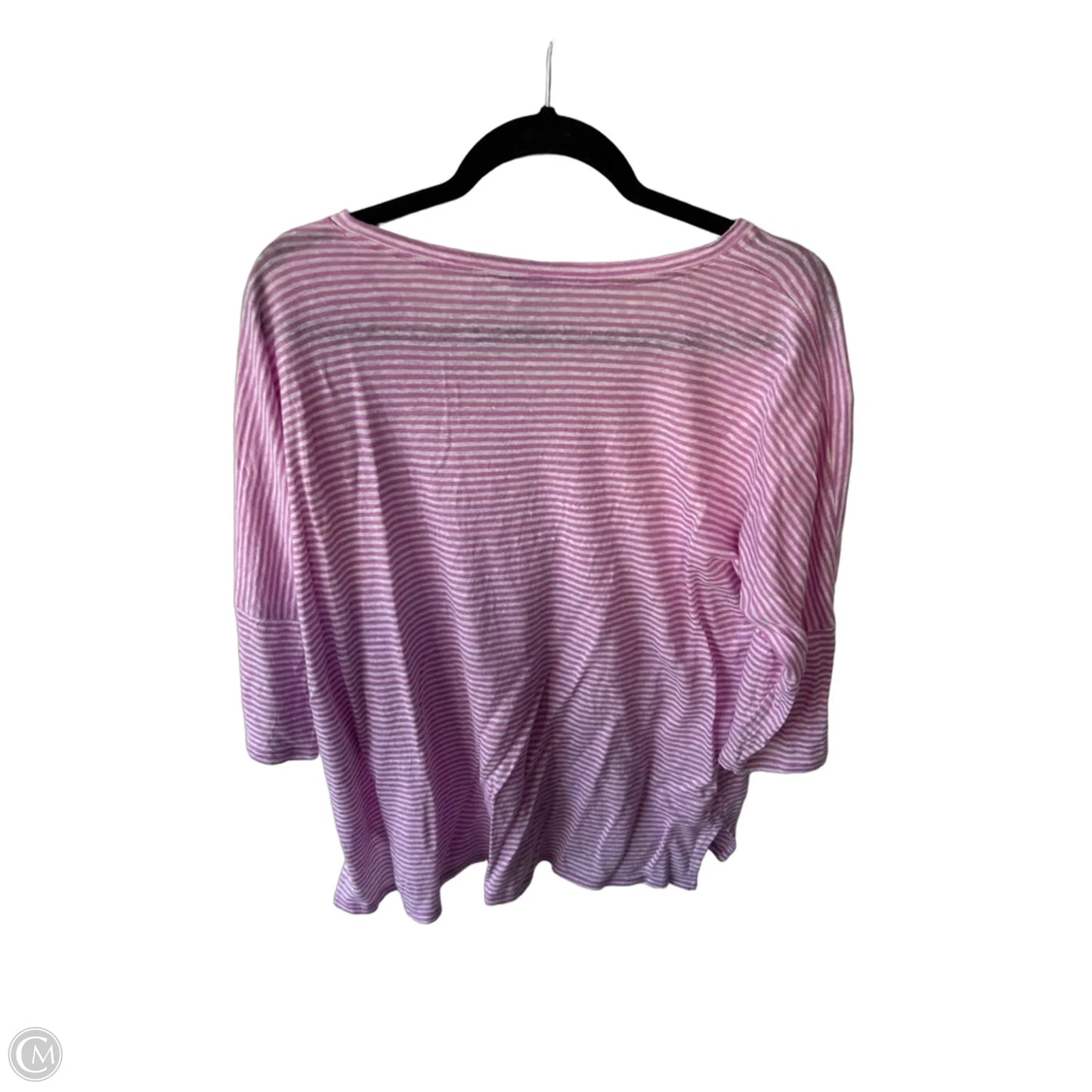 Top Short Sleeve By Chicos In Purple & White, Size: L