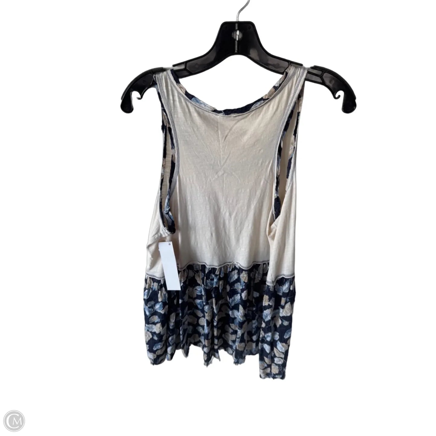 Top Sleeveless By Clothes Mentor In Blue & Cream, Size: L
