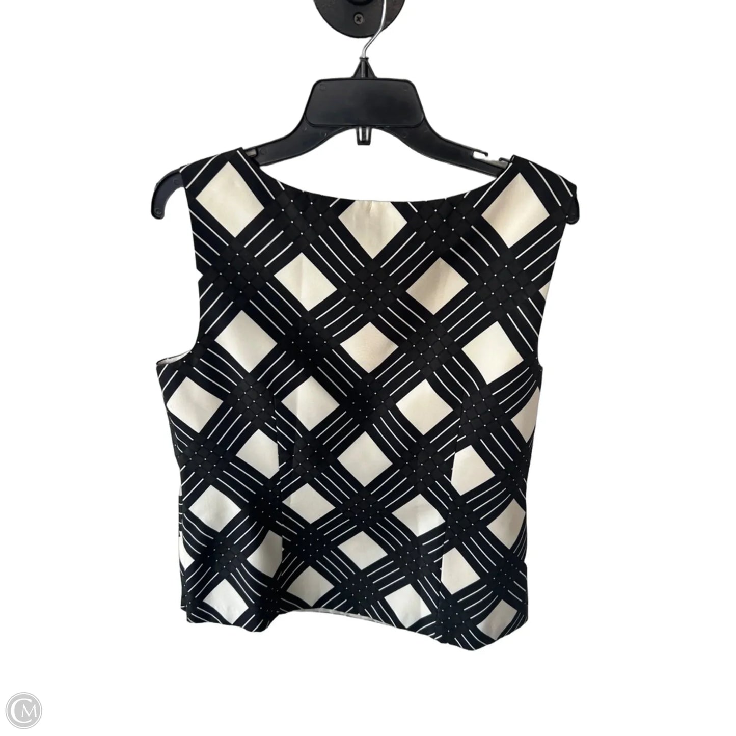 Top Sleeveless By Talbots In Black & Cream, Size: L
