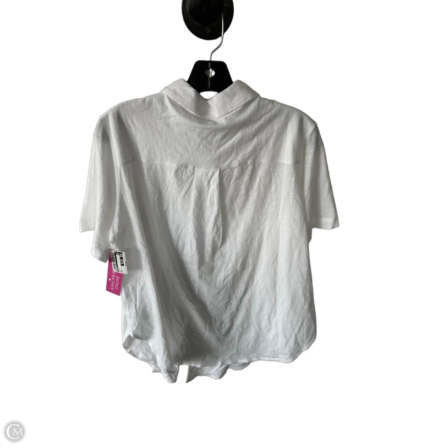 Top Short Sleeve By Theory In White, Size: L