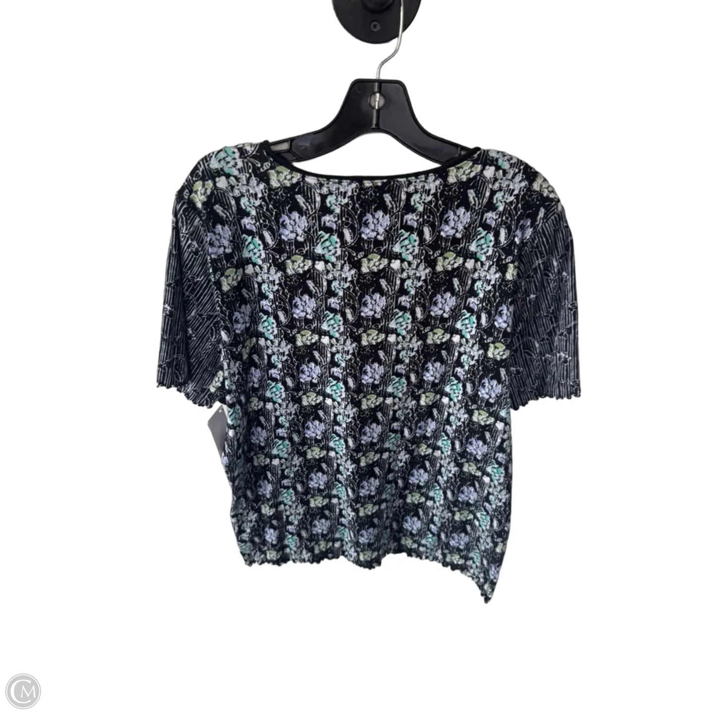 Top Short Sleeve By Liz Claiborne In Black & White, Size: 1x