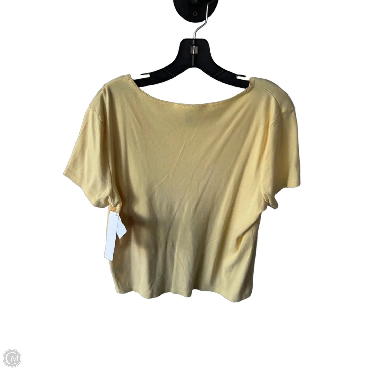 Top Short Sleeve Basic By Karen Scott In Yellow, Size: Xl