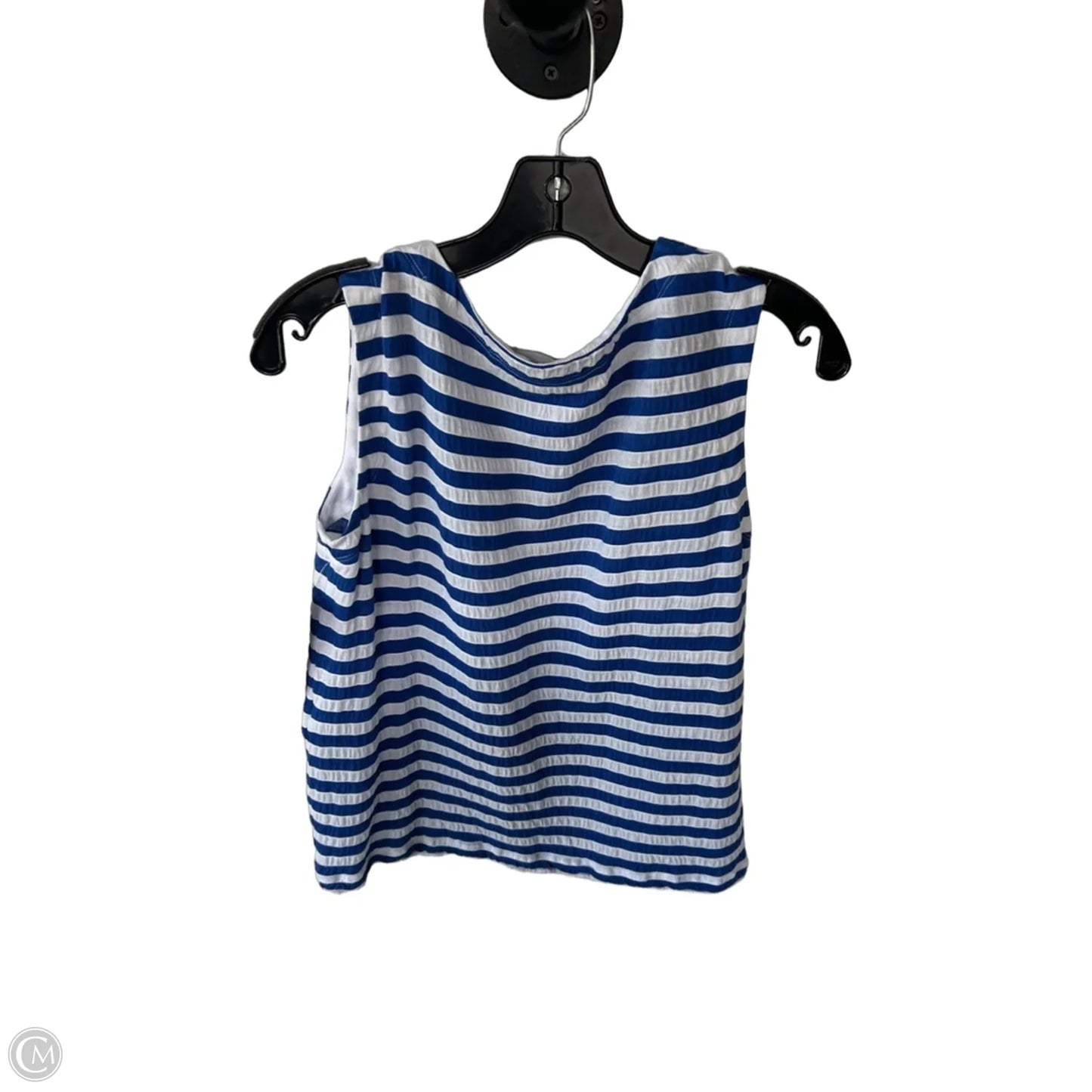 Top Sleeveless By Love Moschino In Blue & White, Size: S
