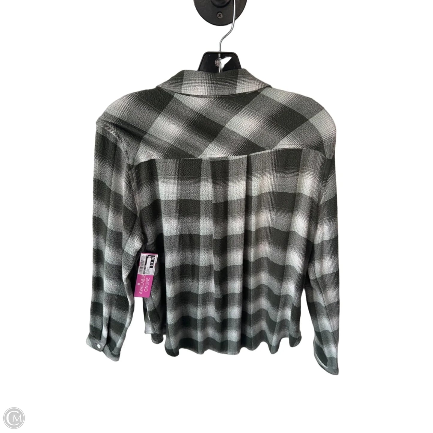 Top Long Sleeve By Cloth & Stone In Green & White, Size: M