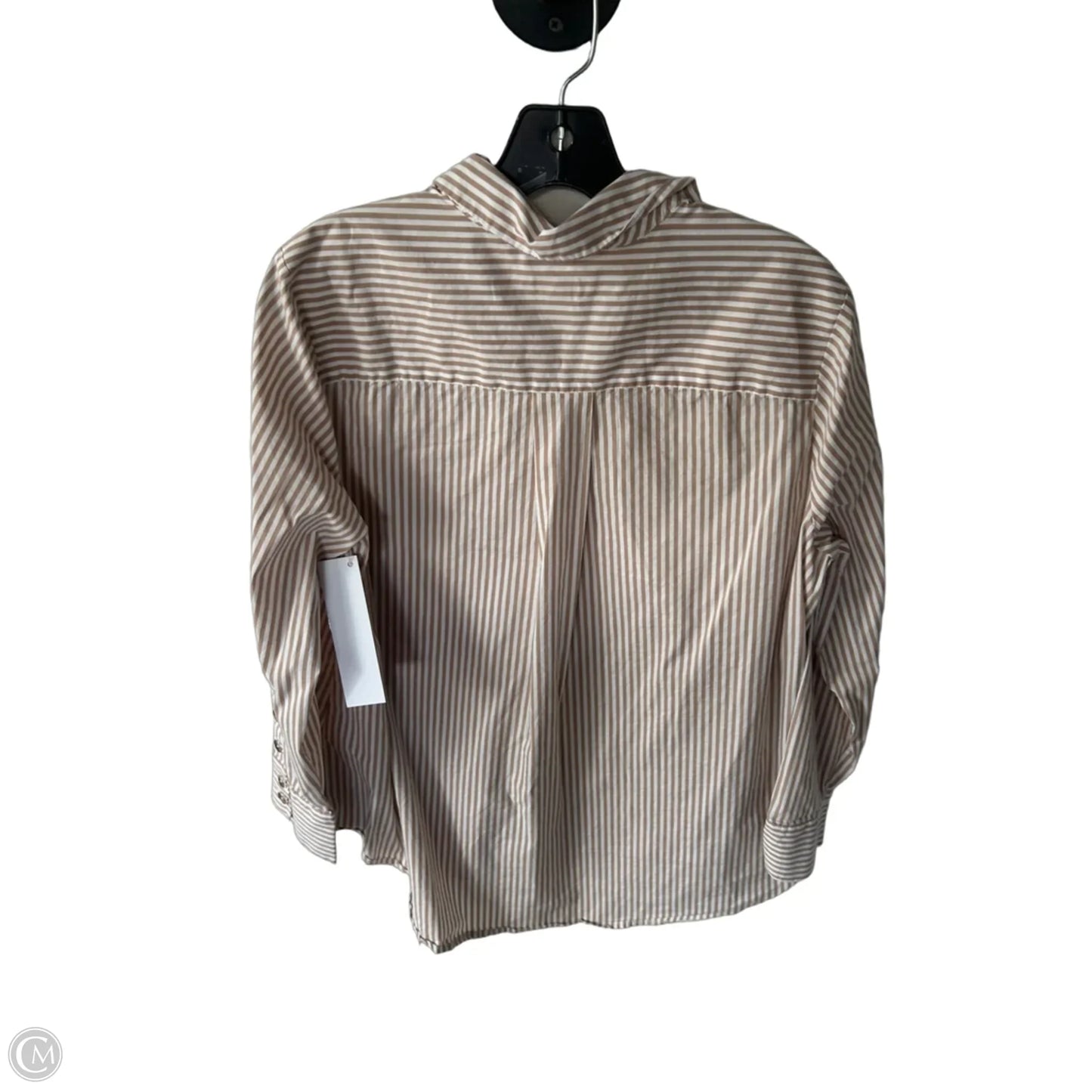 Top Long Sleeve By Chicos In Tan & White, Size: S