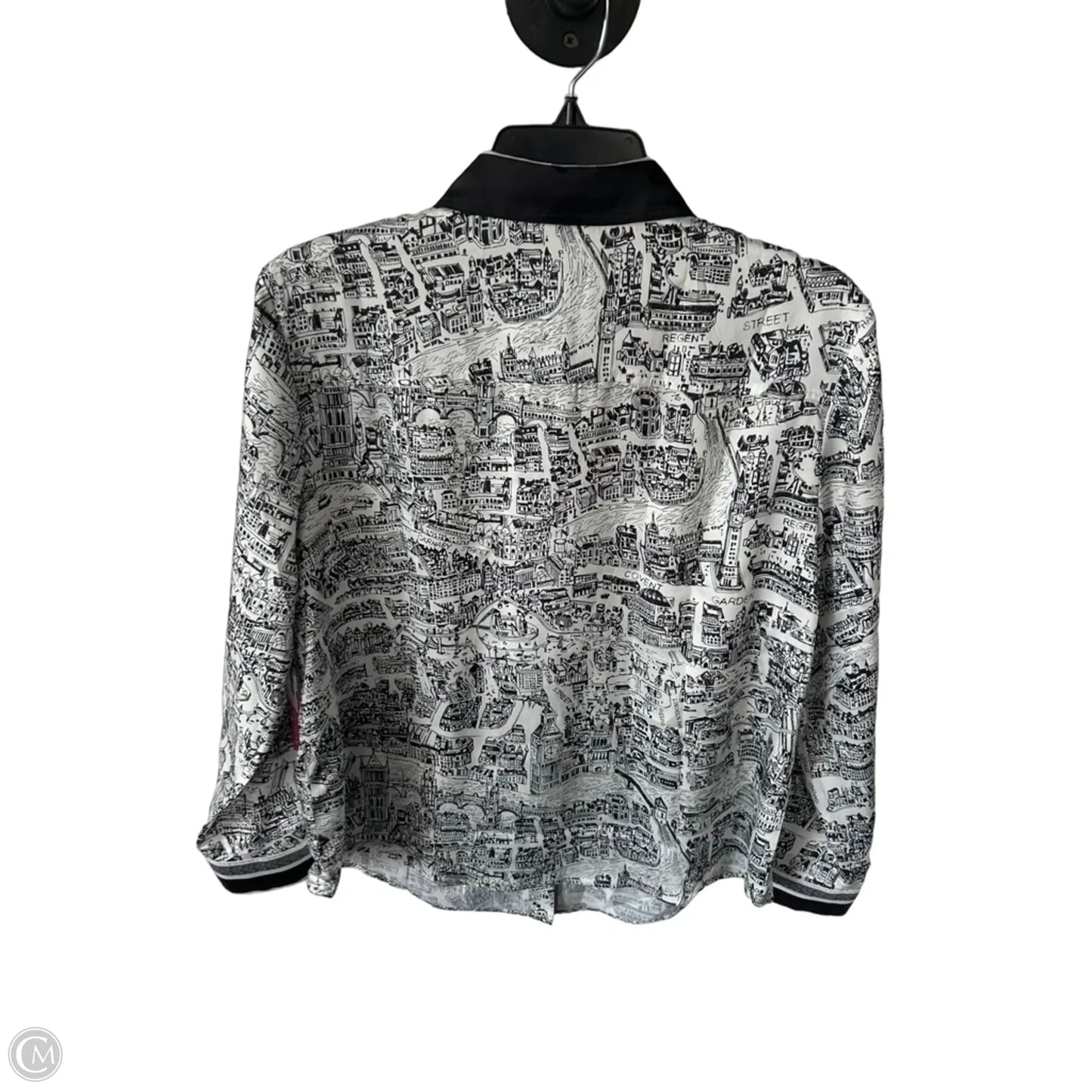 Top Long Sleeve By Talbots In Black & White, Size: L
