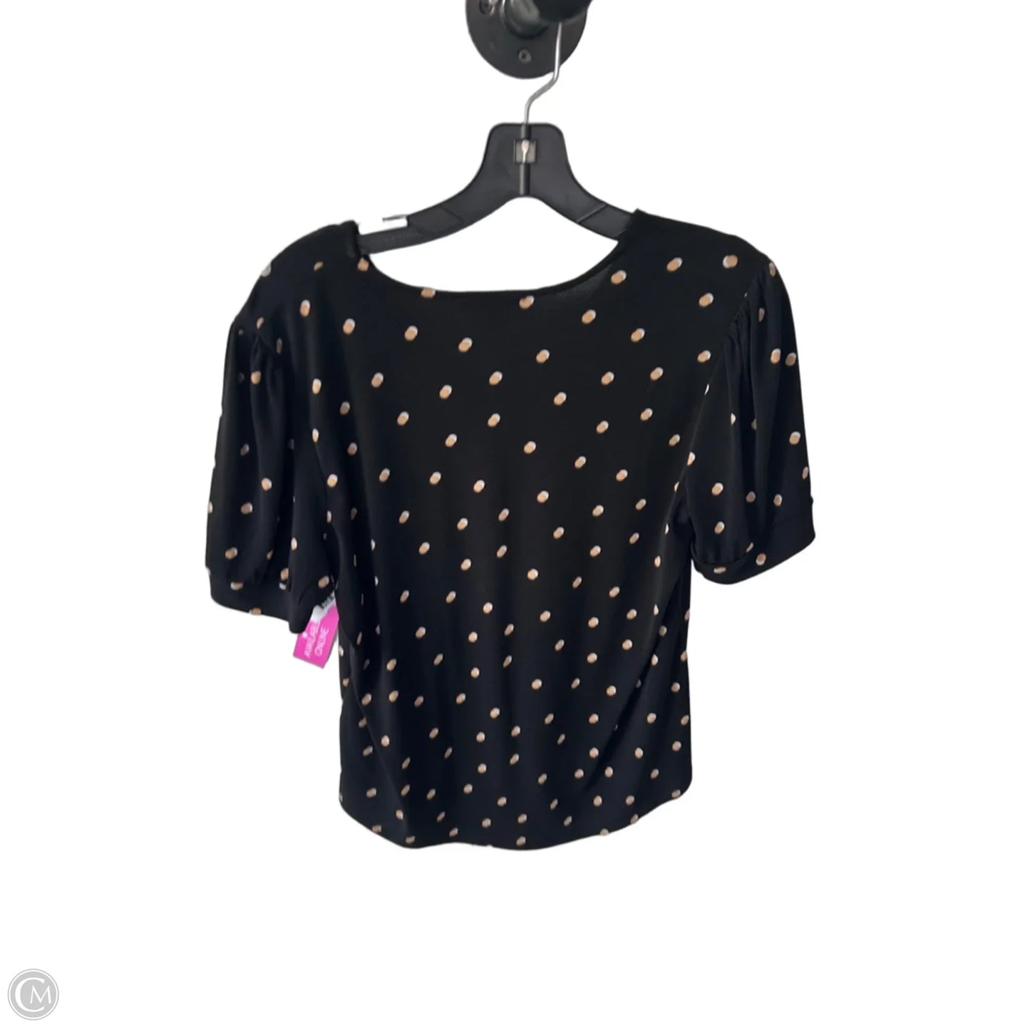 Top Short Sleeve By Adrianna Papell In Black & Tan, Size: M