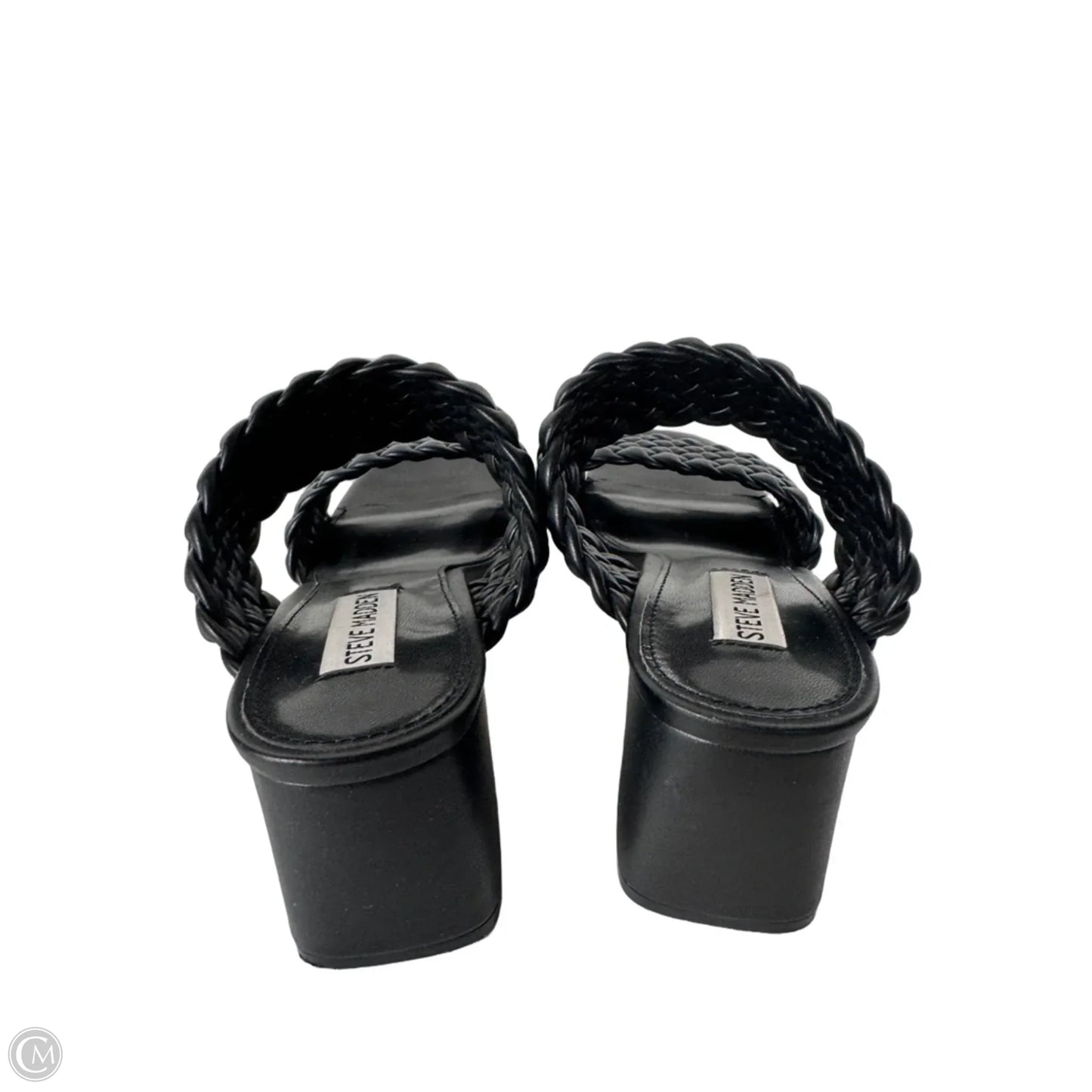 Sandals Heels Block By Steve Madden In Black, Size: 9