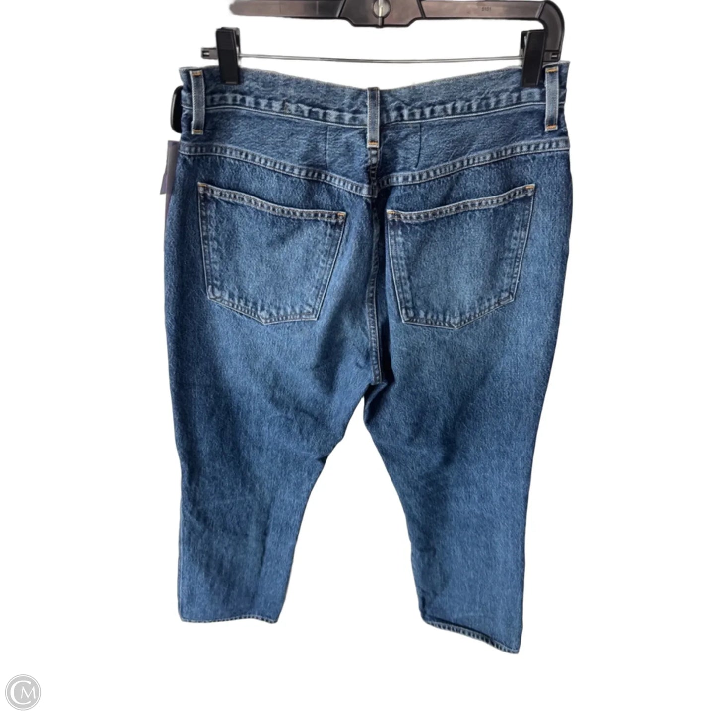 Jeans Straight By Agolde In Blue Denim, Size: 12