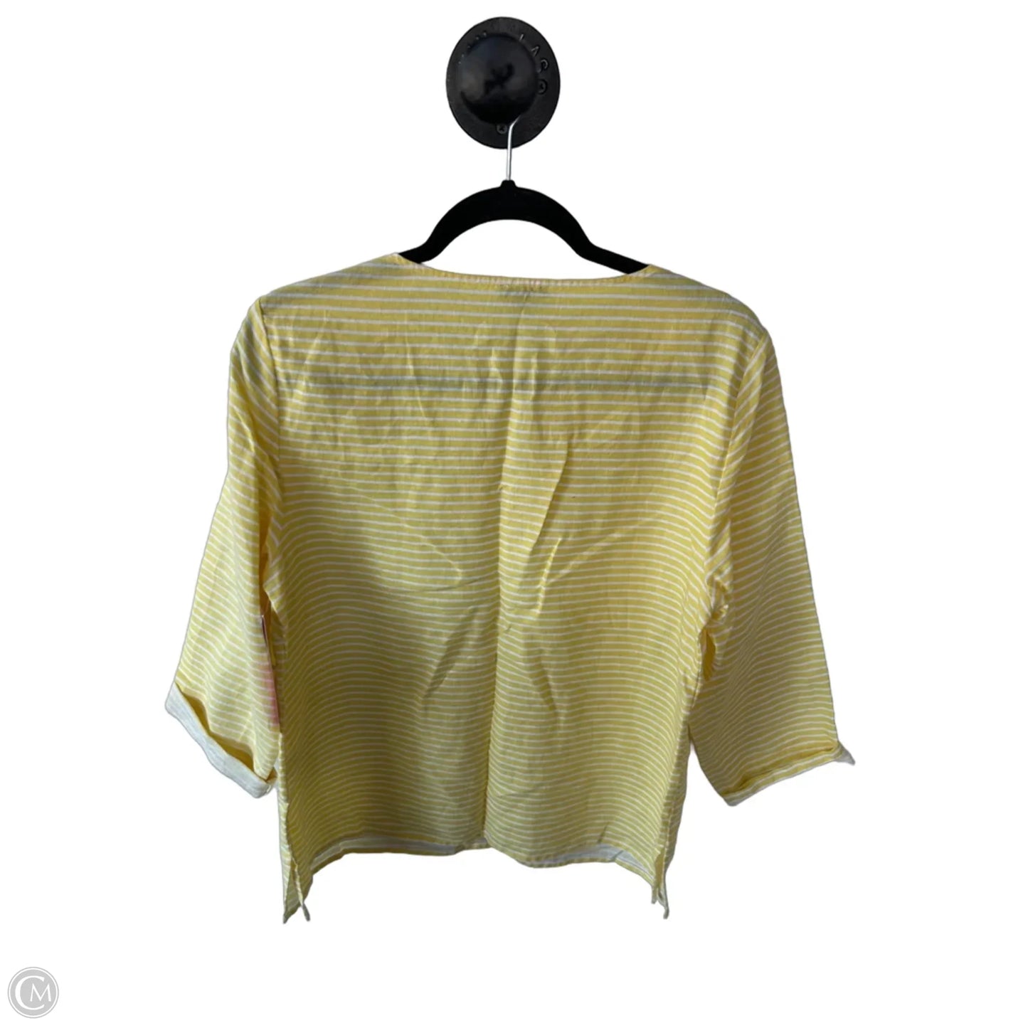 Top 3/4 Sleeve By Talbots In Yellow, Size: M
