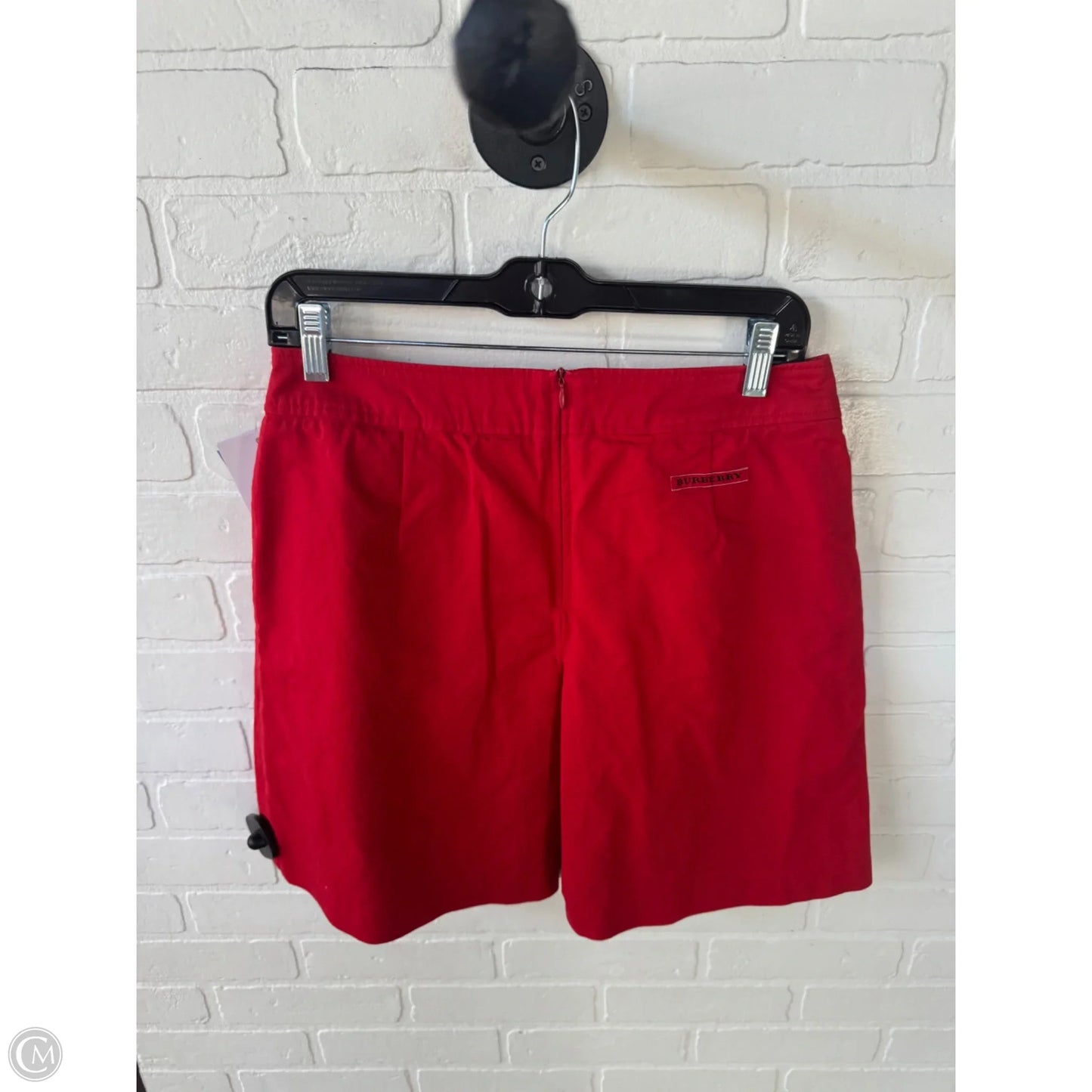 Skirt Luxury Designer By Burberry In Red & Tan, Size: 8