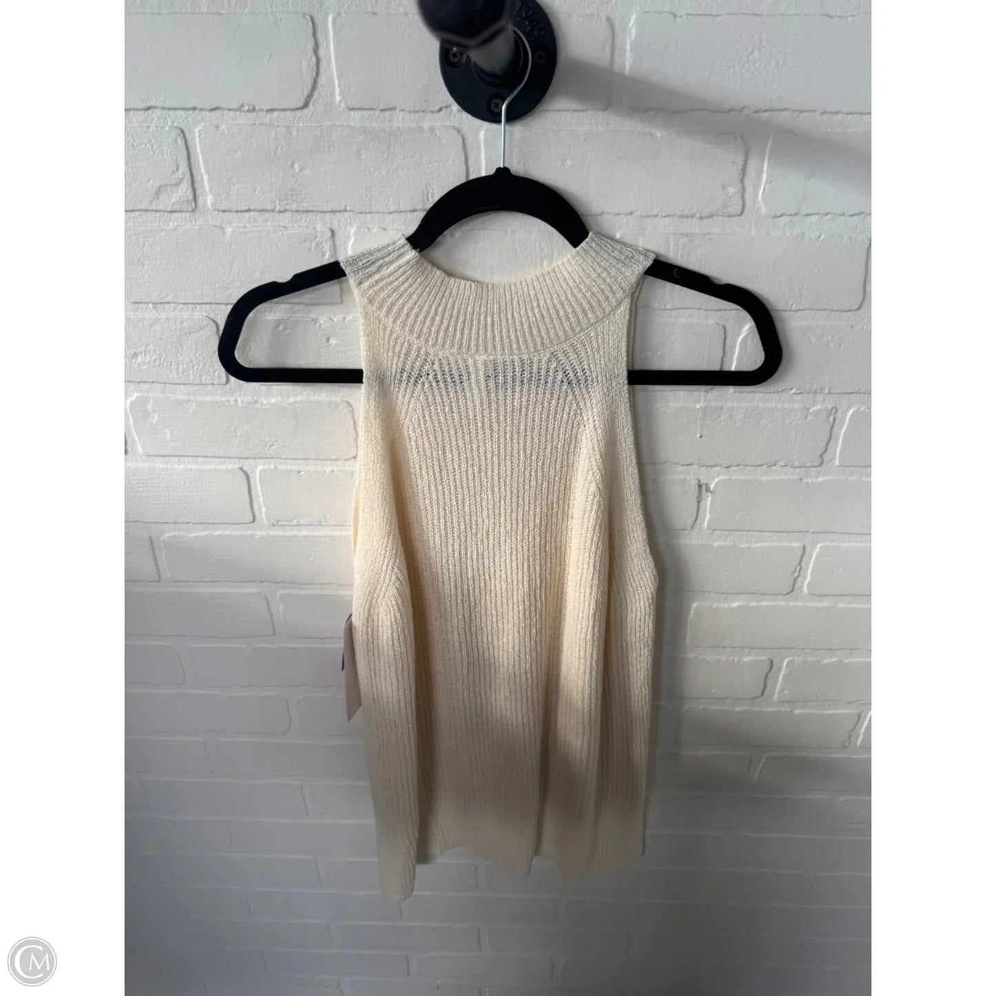Vest Sweater By Clothes Mentor In Cream, Size: L