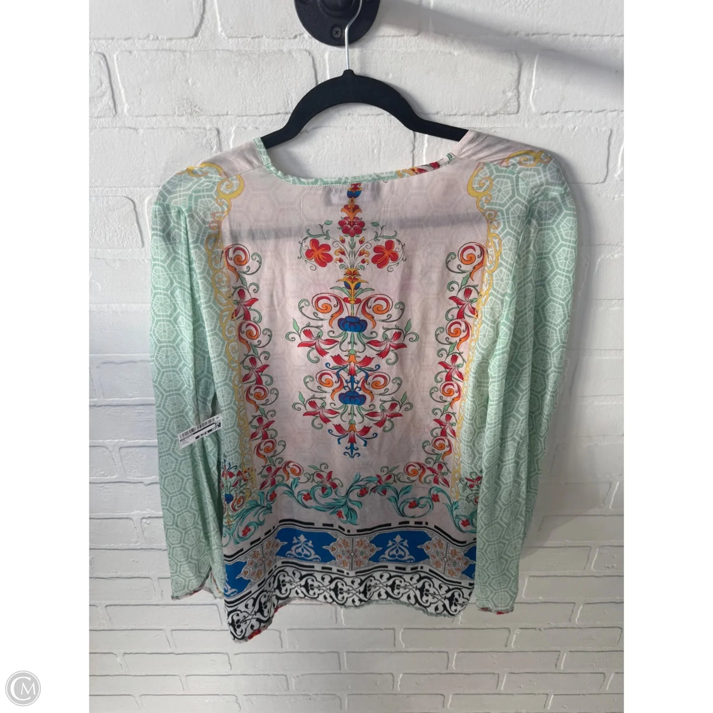 Top Long Sleeve By Sundance In Green & Tan, Size: Xs