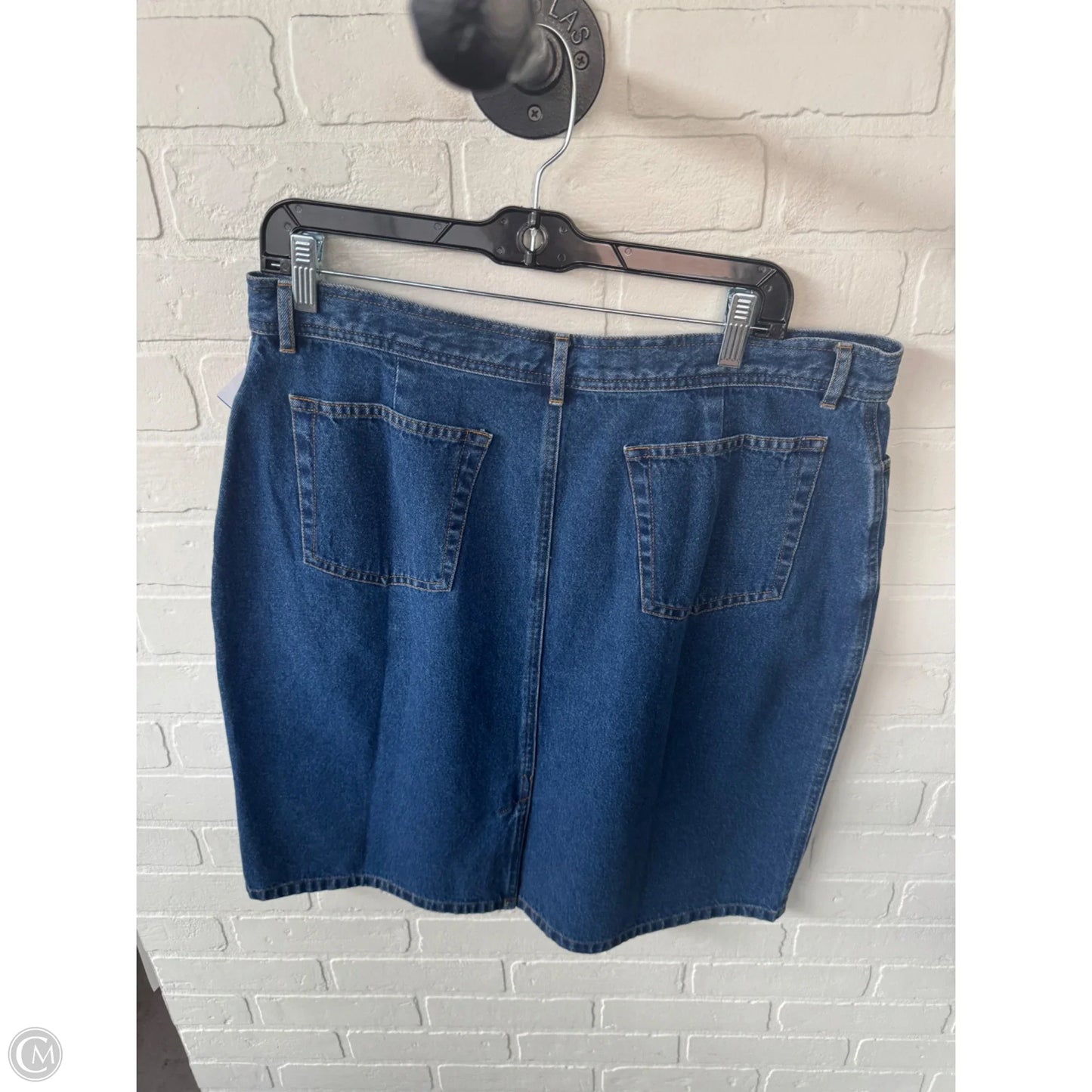 Skirt Midi By L.l. Bean In Blue Denim, Size: 18