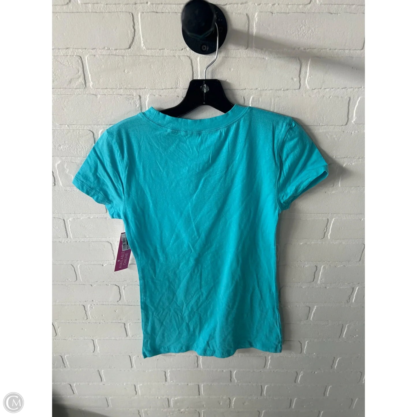 Top Short Sleeve Basic By Zenana In Blue, Size: M
