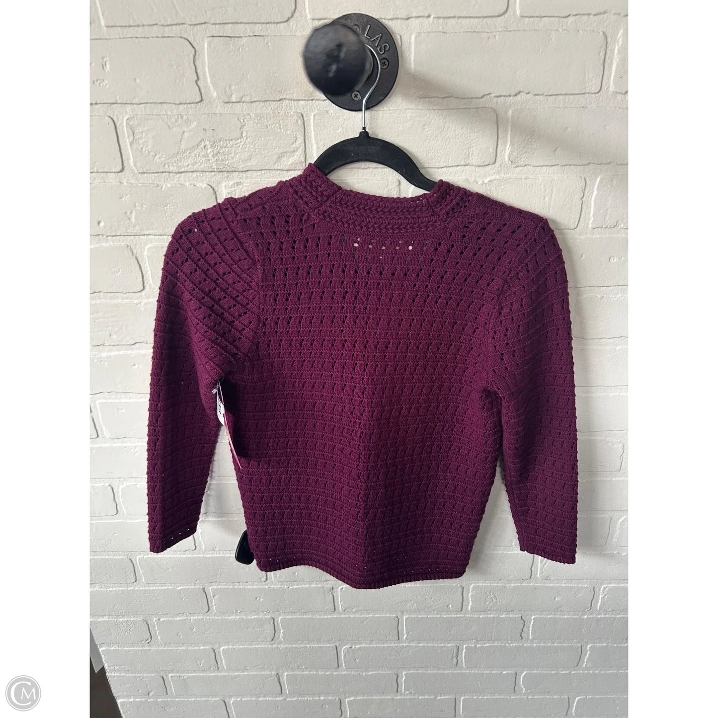 Sweater Cardigan By Loft In Purple, Size: Xs