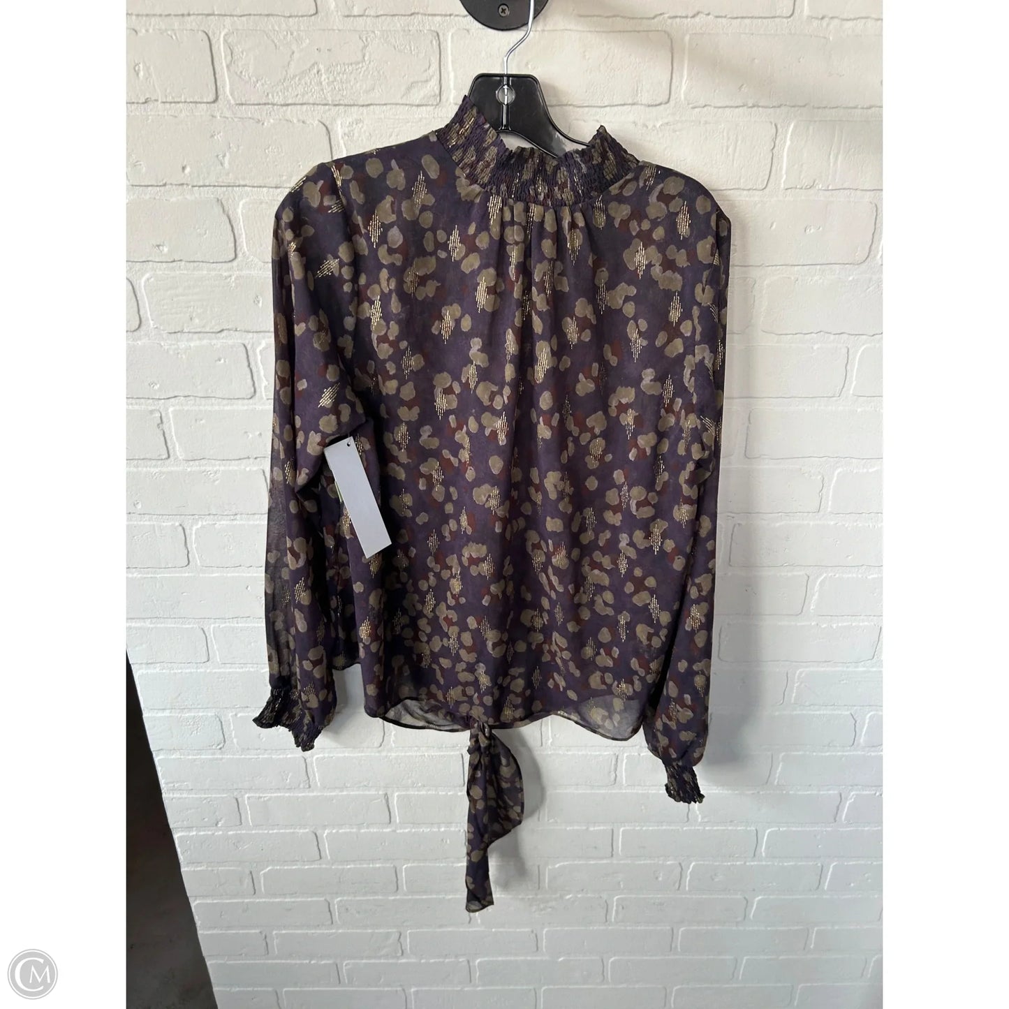 Top Long Sleeve By Mystree In Purple & Tan, Size: Large